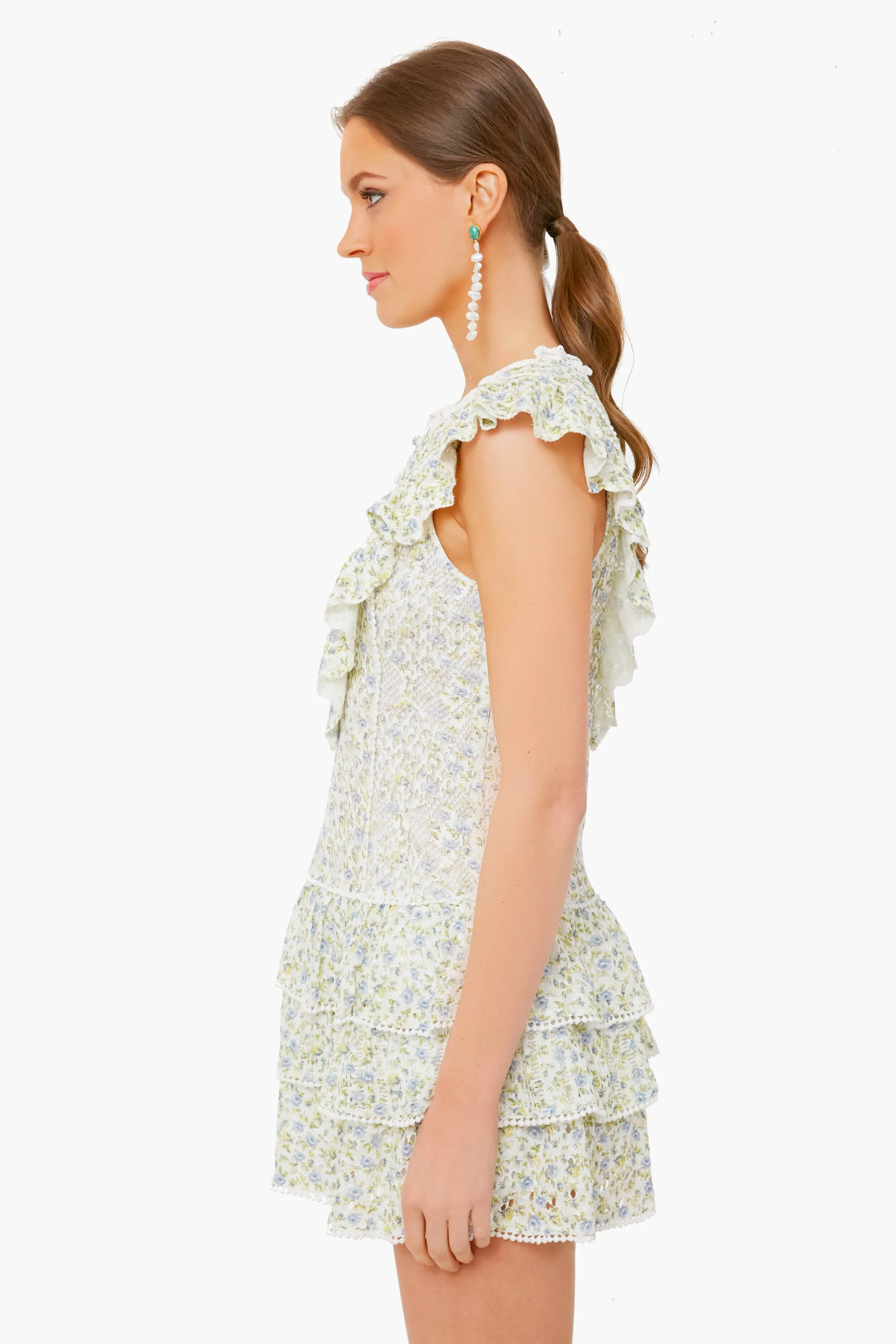White Darden Stream Gardenia Bud Lunetta Dress sold by Tuckernuck product image thumbnail 3