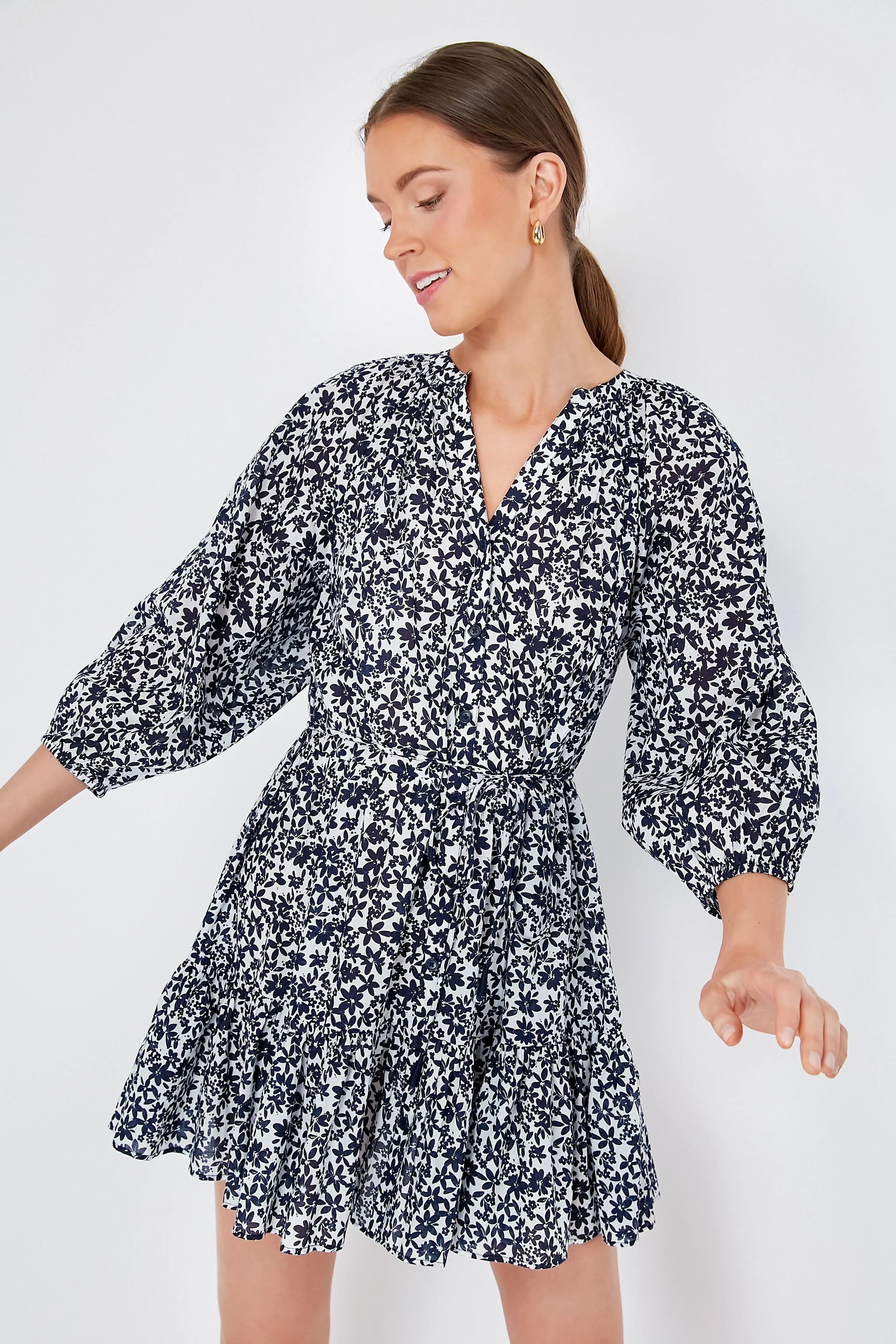 Organic Floral Navy Mini Mitte Dress sold by Tuckernuck product image thumbnail 2