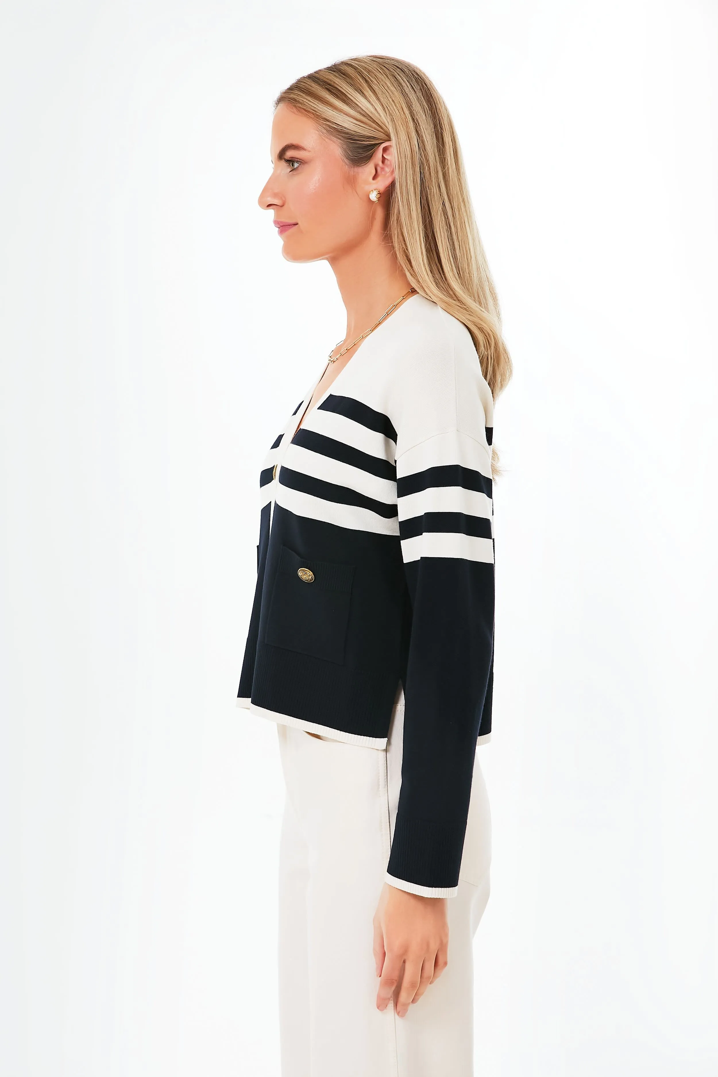 Navy Stripe Capo Cardigan sold by Tuckernuck product image thumbnail 3