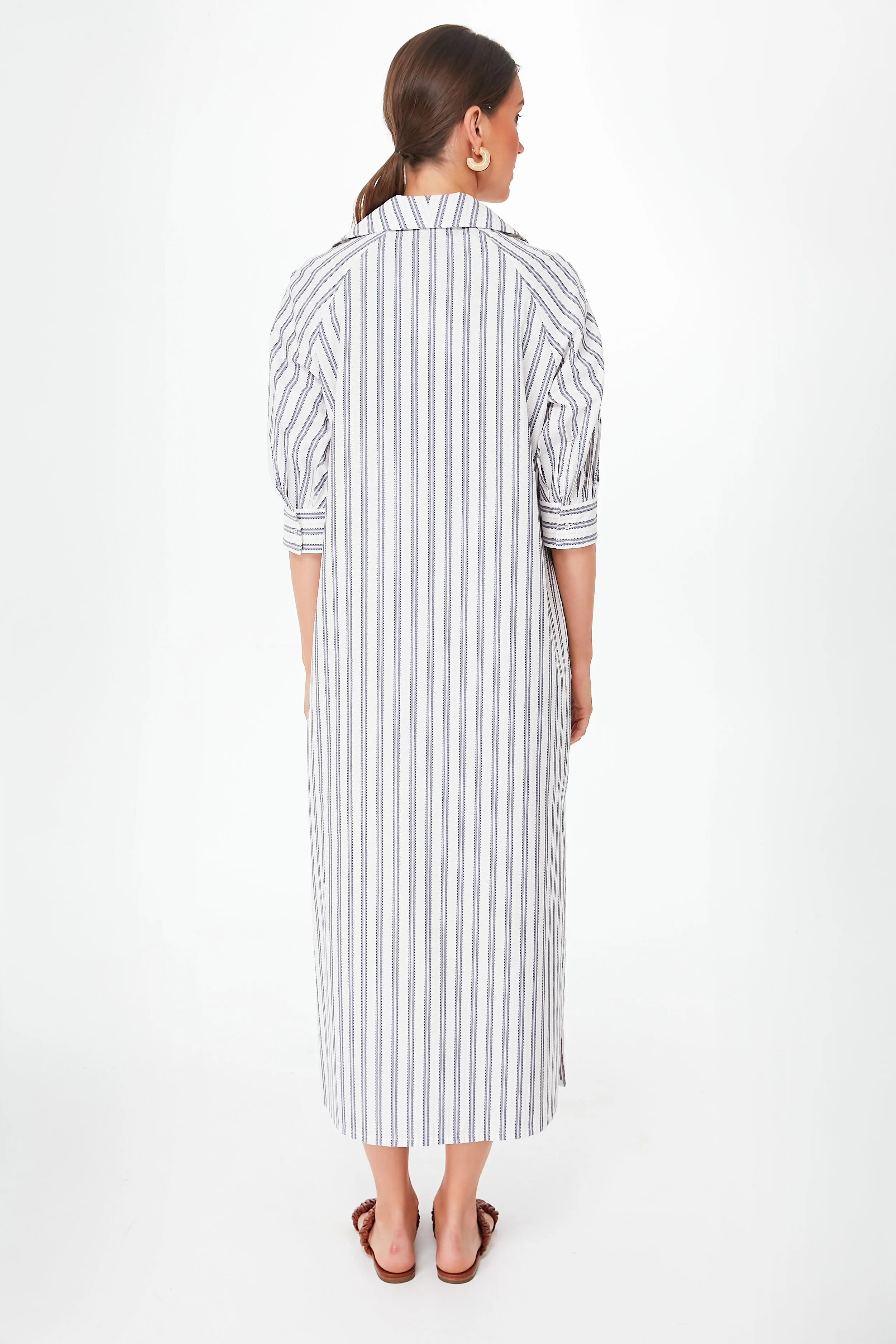 Royal Blue and Ivory Stripes Aiolos Maxi Dress sold by Tuckernuck product image thumbnail 4