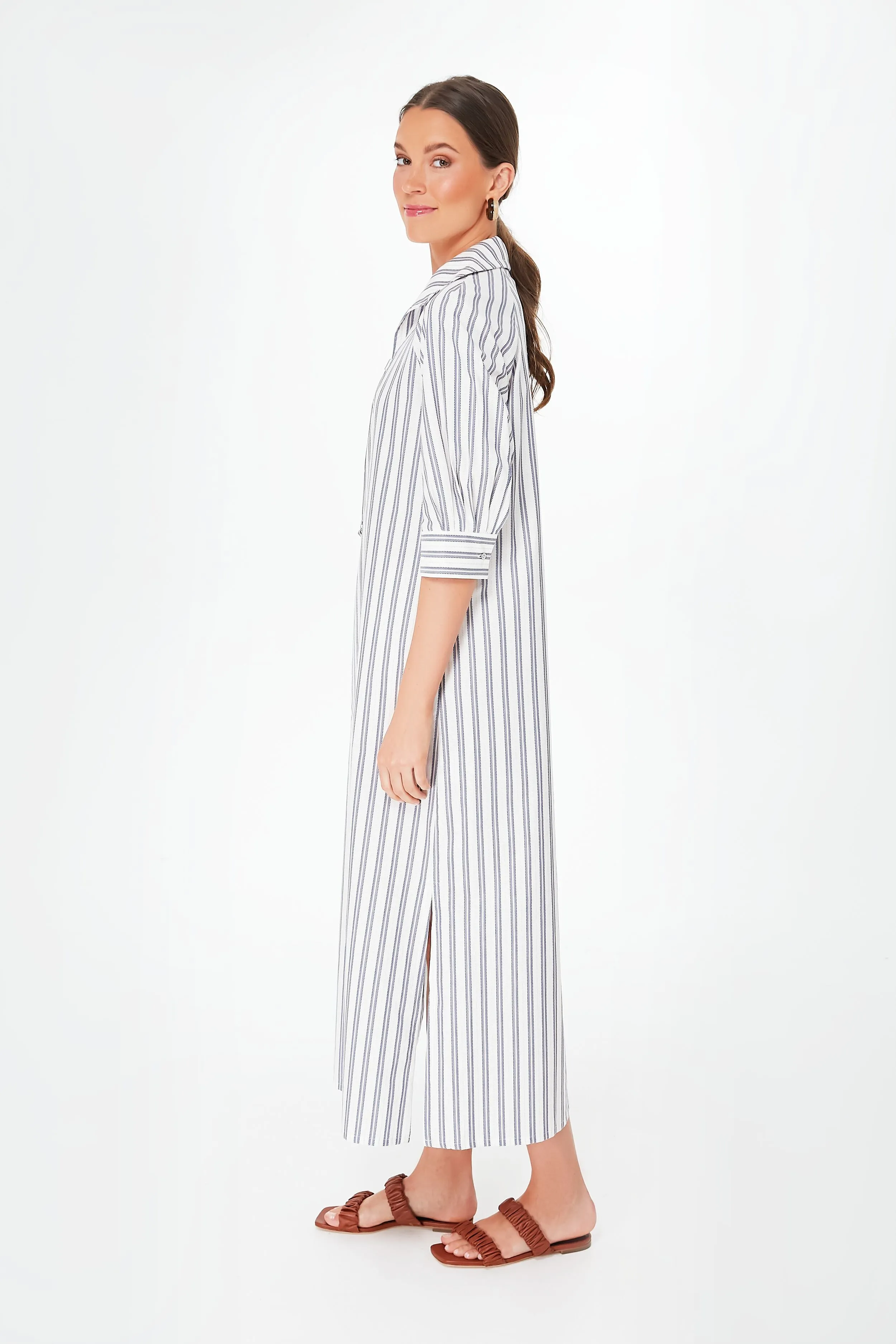 Royal Blue and Ivory Stripes Aiolos Maxi Dress sold by Tuckernuck product image thumbnail 3