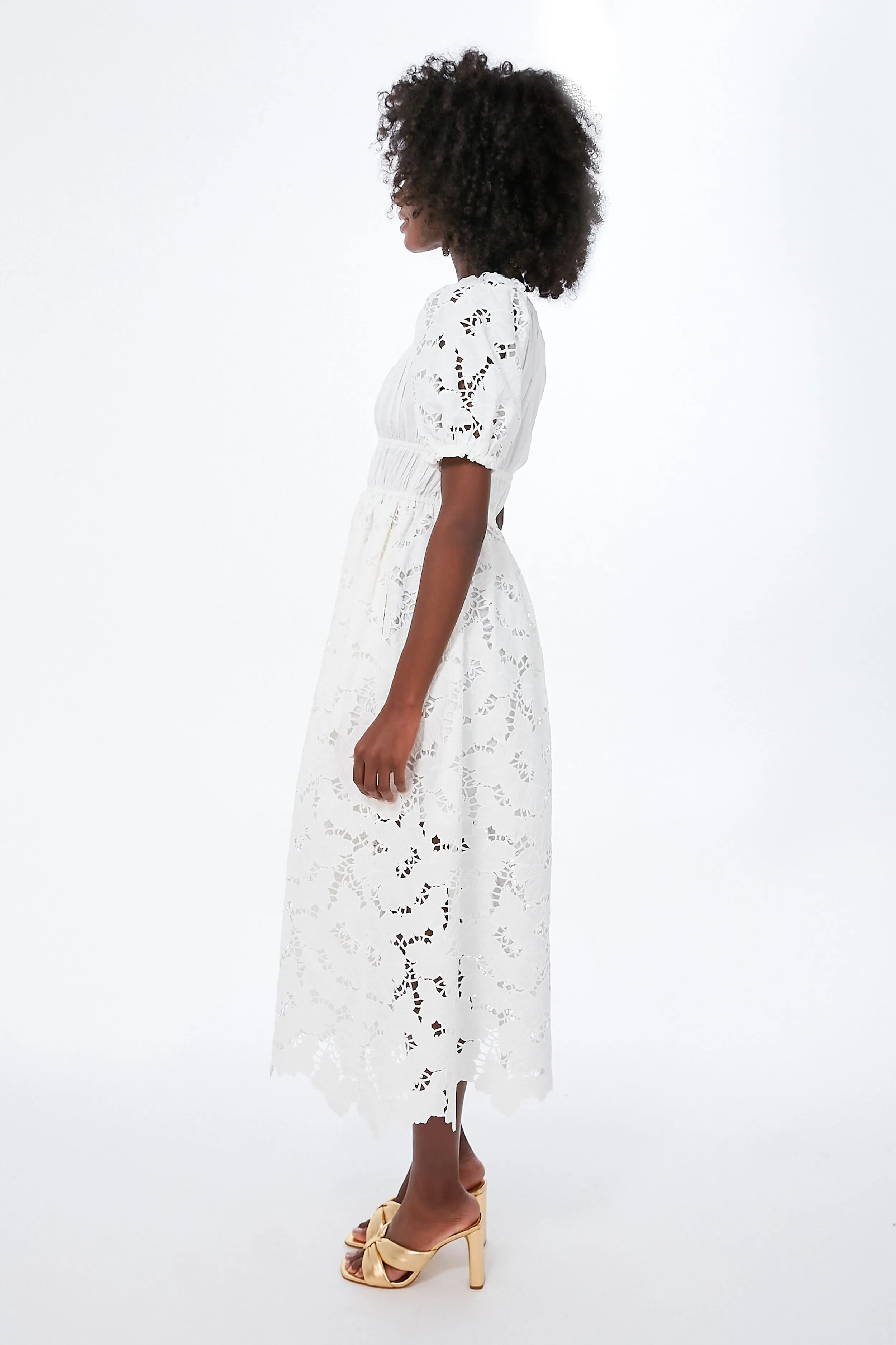 White Cotton Lace Midi Dress sold by Tuckernuck product image thumbnail 3