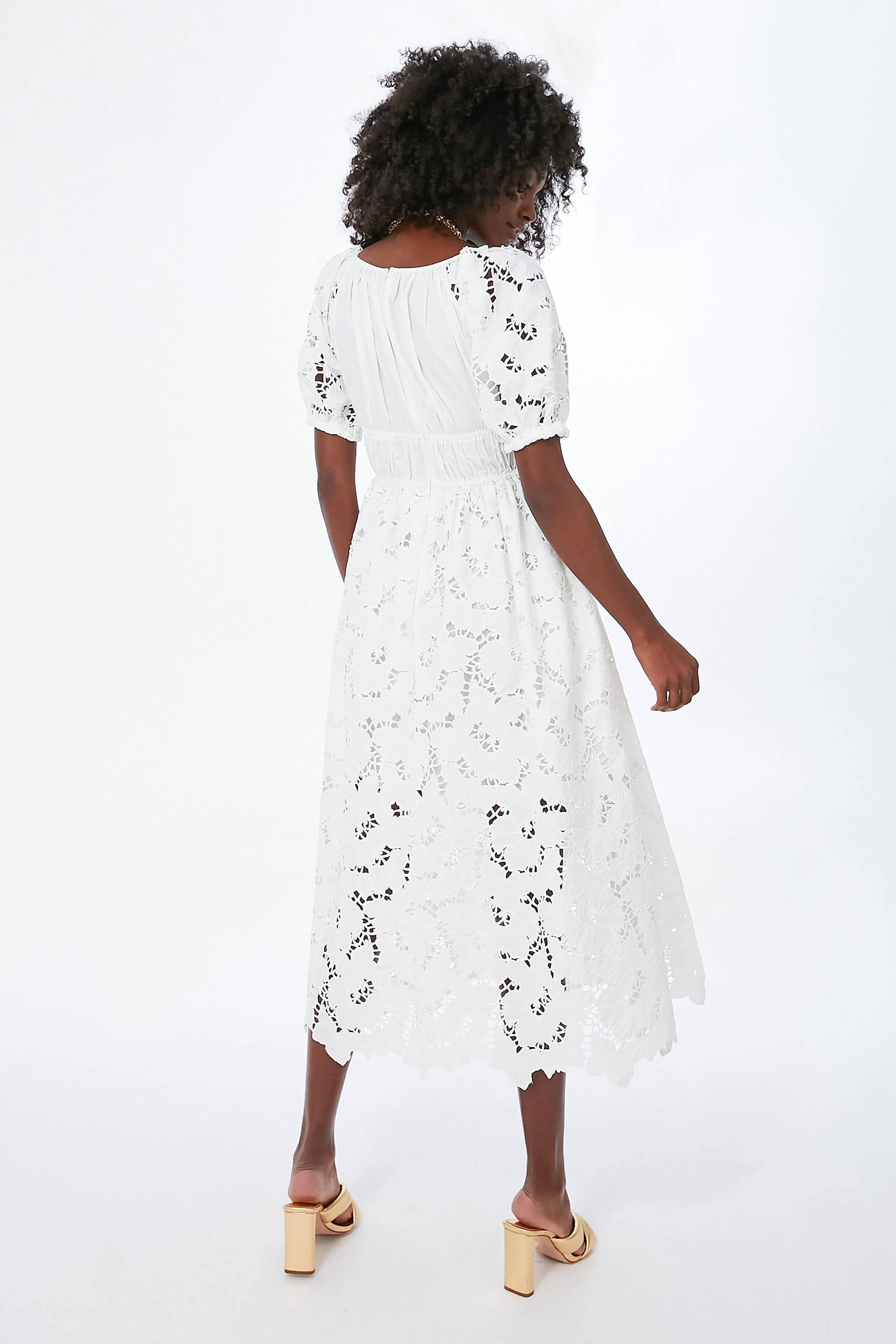 White Cotton Lace Midi Dress sold by Tuckernuck product image thumbnail 4
