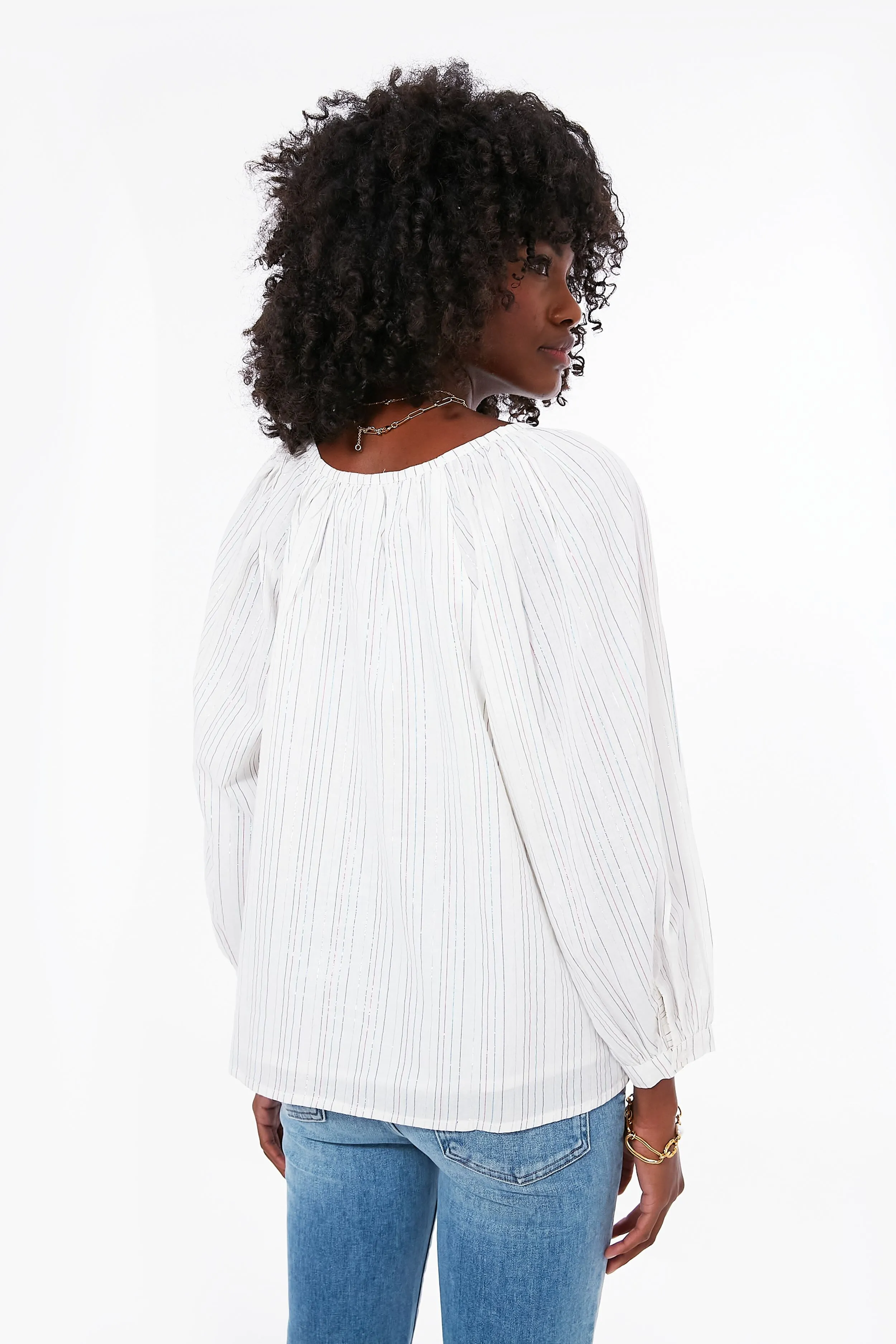 Rainbow Ivory Lurex Lucy Blouse sold by Tuckernuck product image thumbnail 3