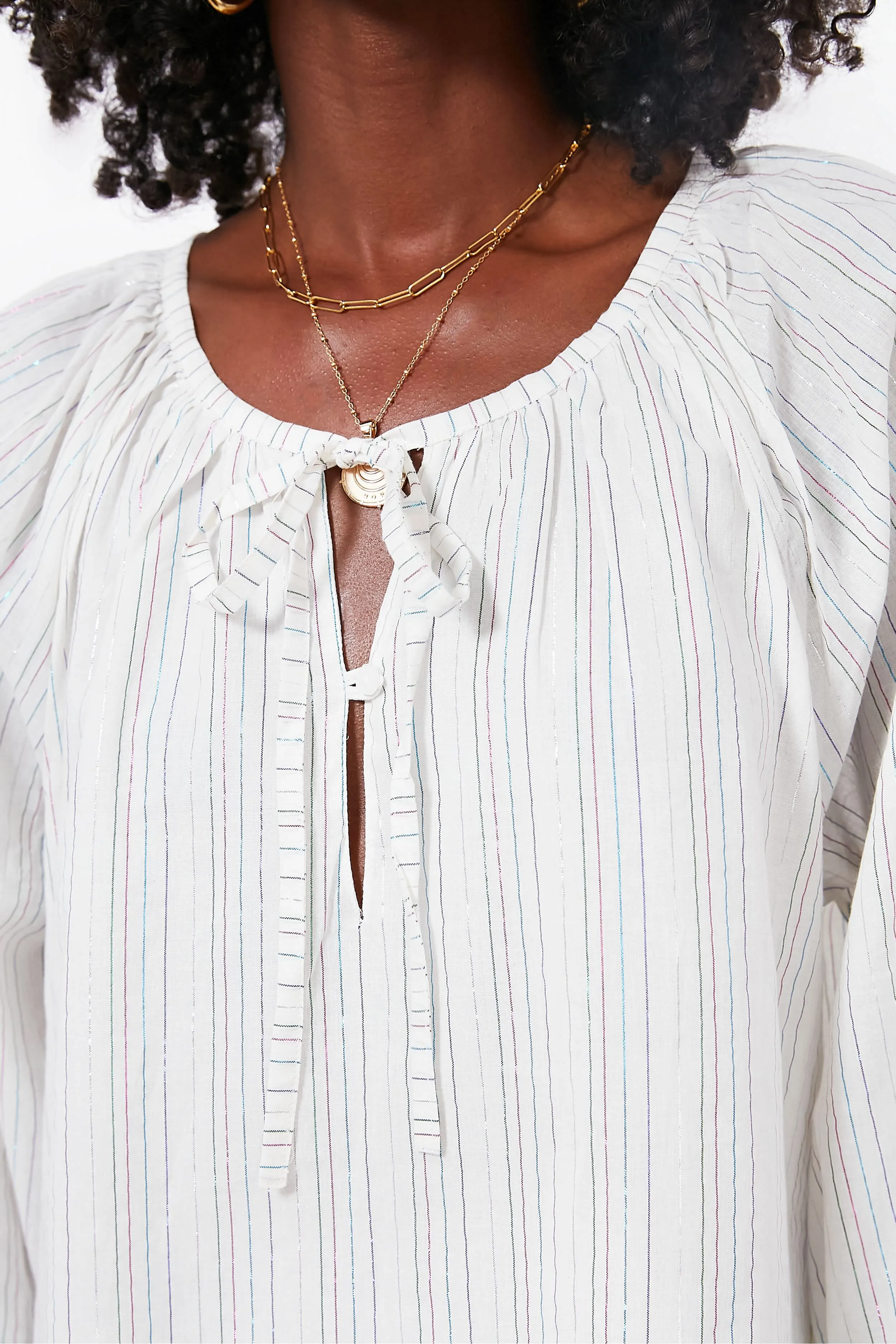 Rainbow Ivory Lurex Lucy Blouse sold by Tuckernuck product image thumbnail 4