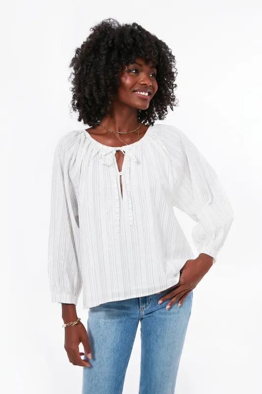 Rainbow Ivory Lurex Lucy Blouse sold by Tuckernuck