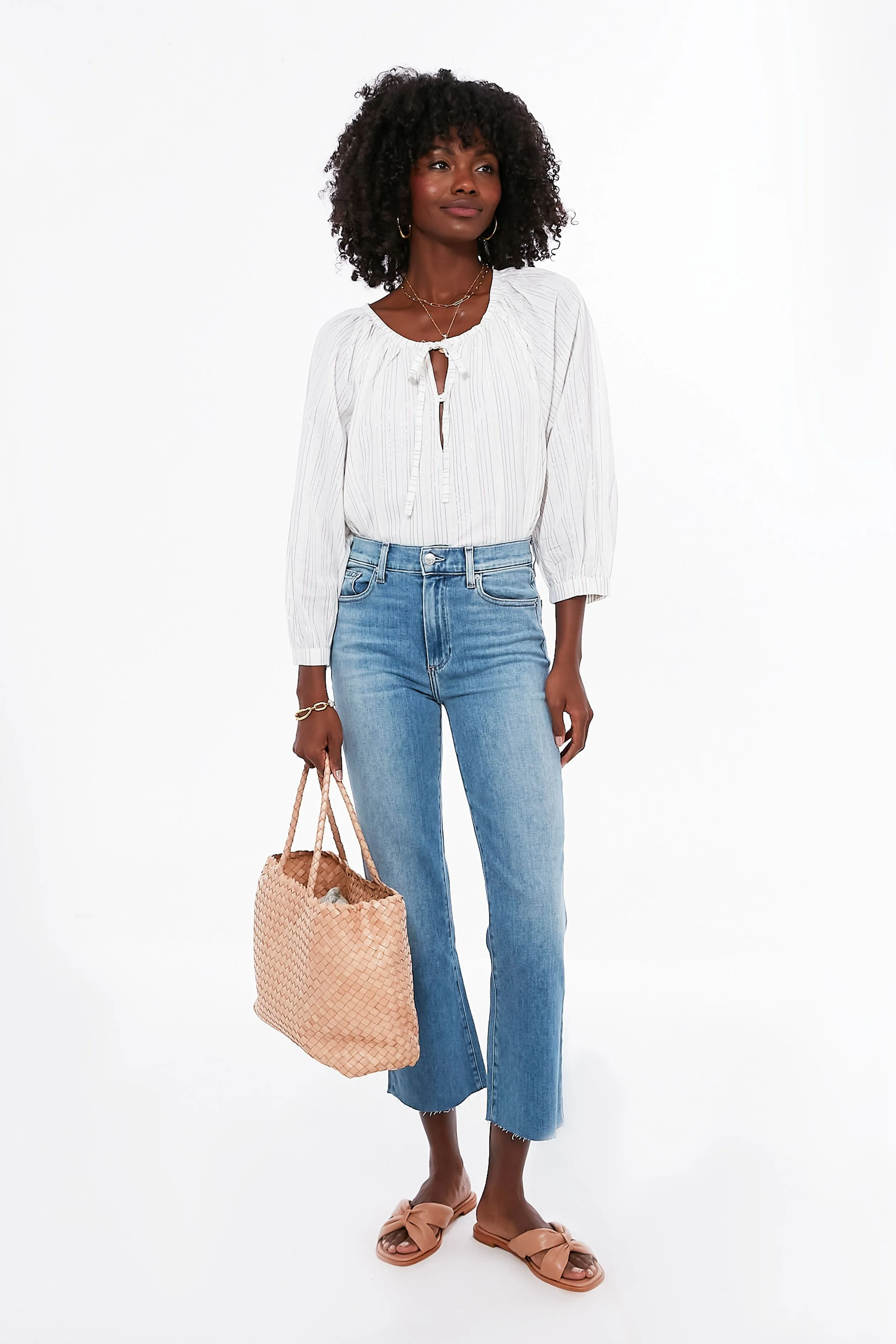 Rainbow Ivory Lurex Lucy Blouse sold by Tuckernuck product image thumbnail 2