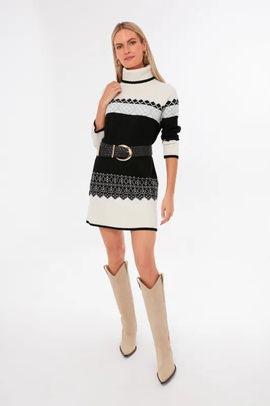 Black Fair Isle Saltire Sweater Dress sold by Tuckernuck