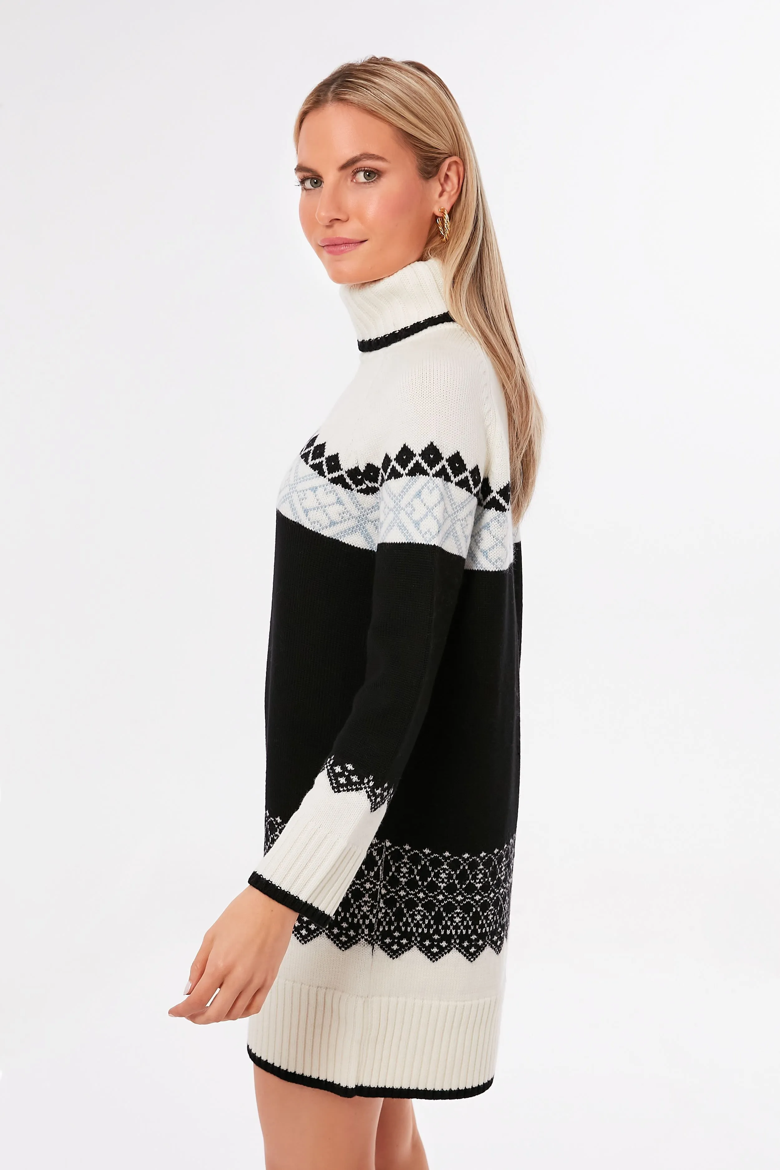 Black Fair Isle Saltire Sweater Dress sold by Tuckernuck product image thumbnail 3