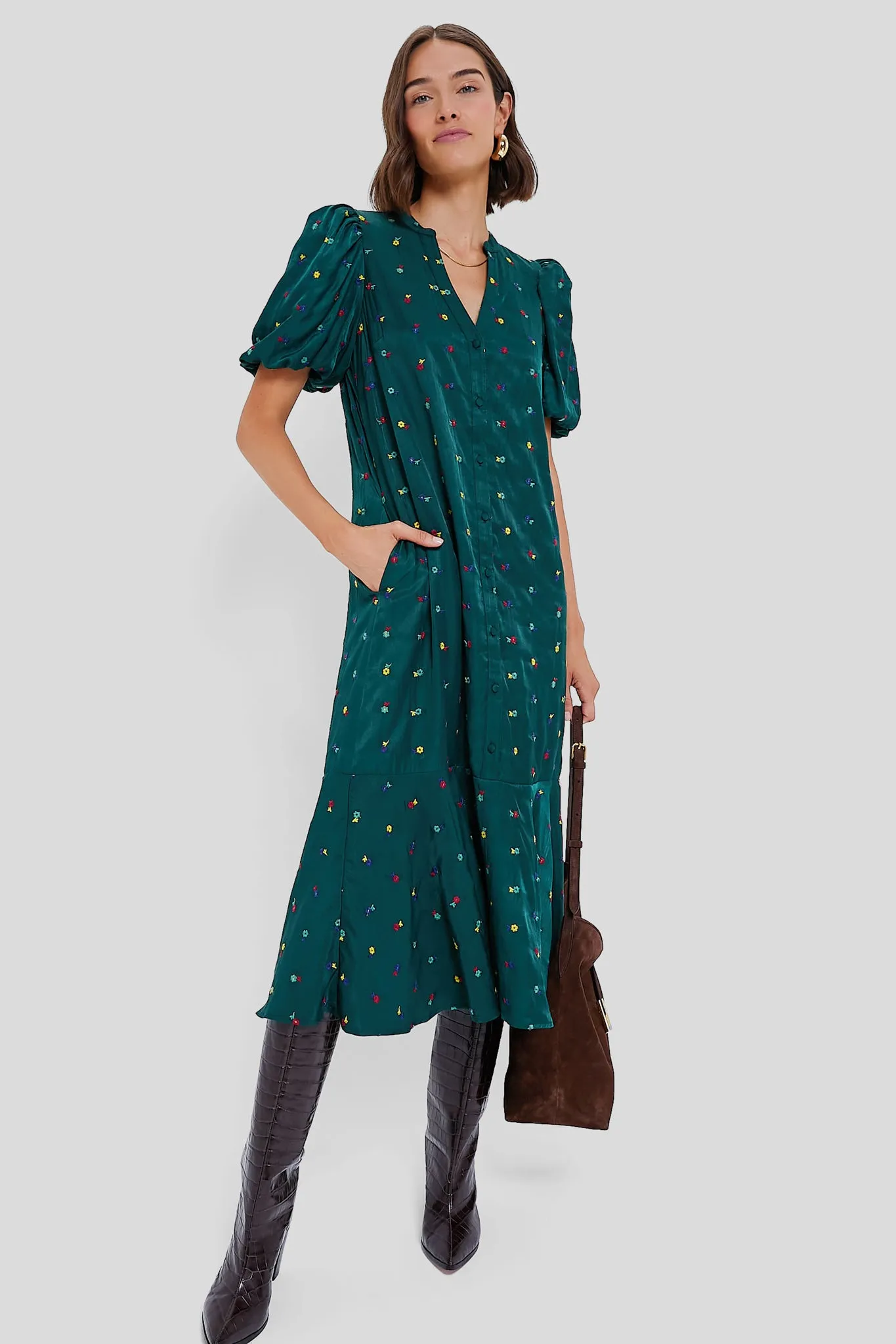 Green Embroidered Molly Dress sold by Tuckernuck product image thumbnail 2
