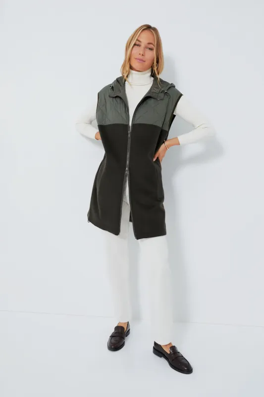 Kaki Quilted Nastro Waistcoat sold by Tuckernuck