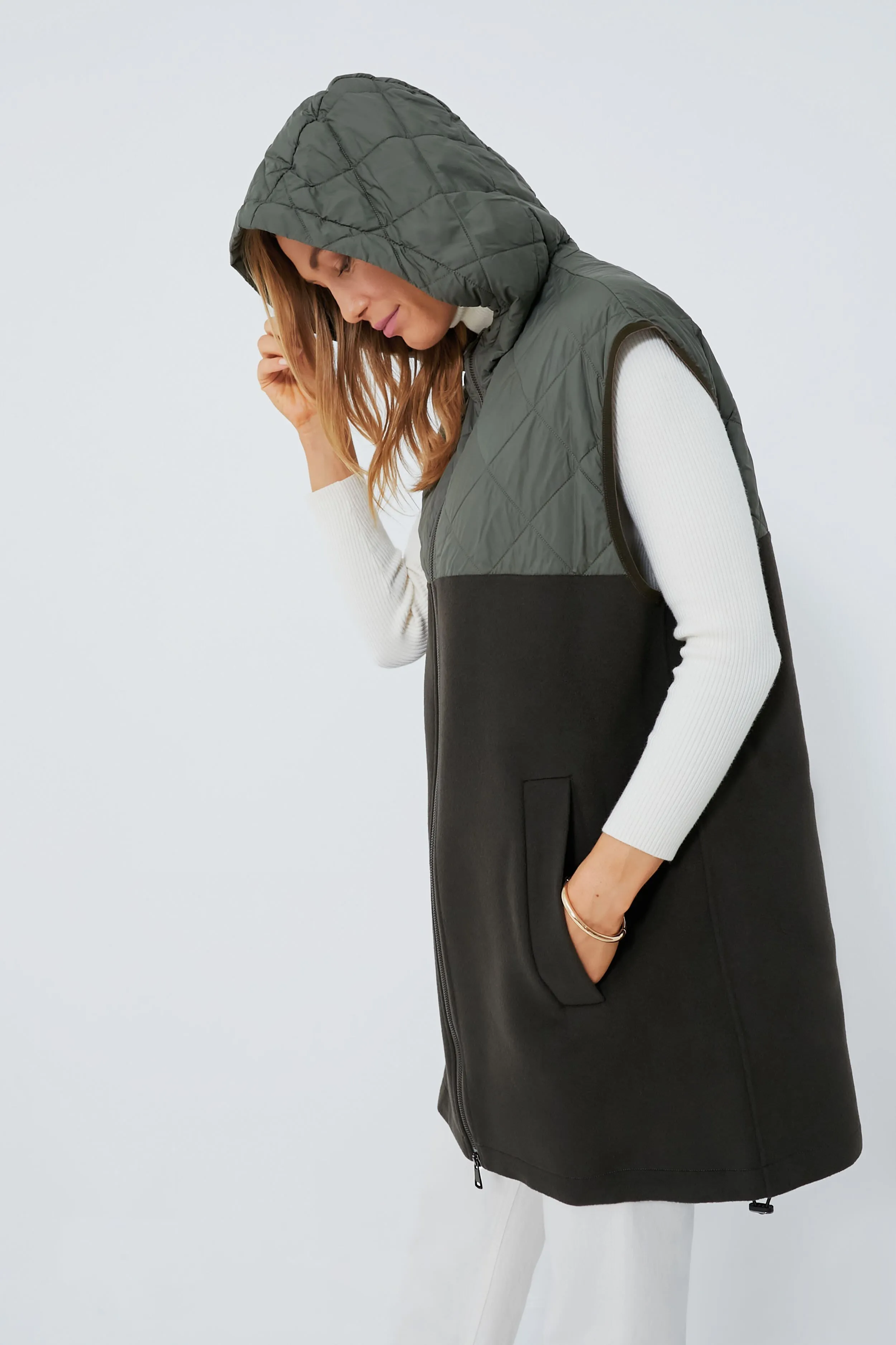 Kaki Quilted Nastro Waistcoat sold by Tuckernuck product image thumbnail 3