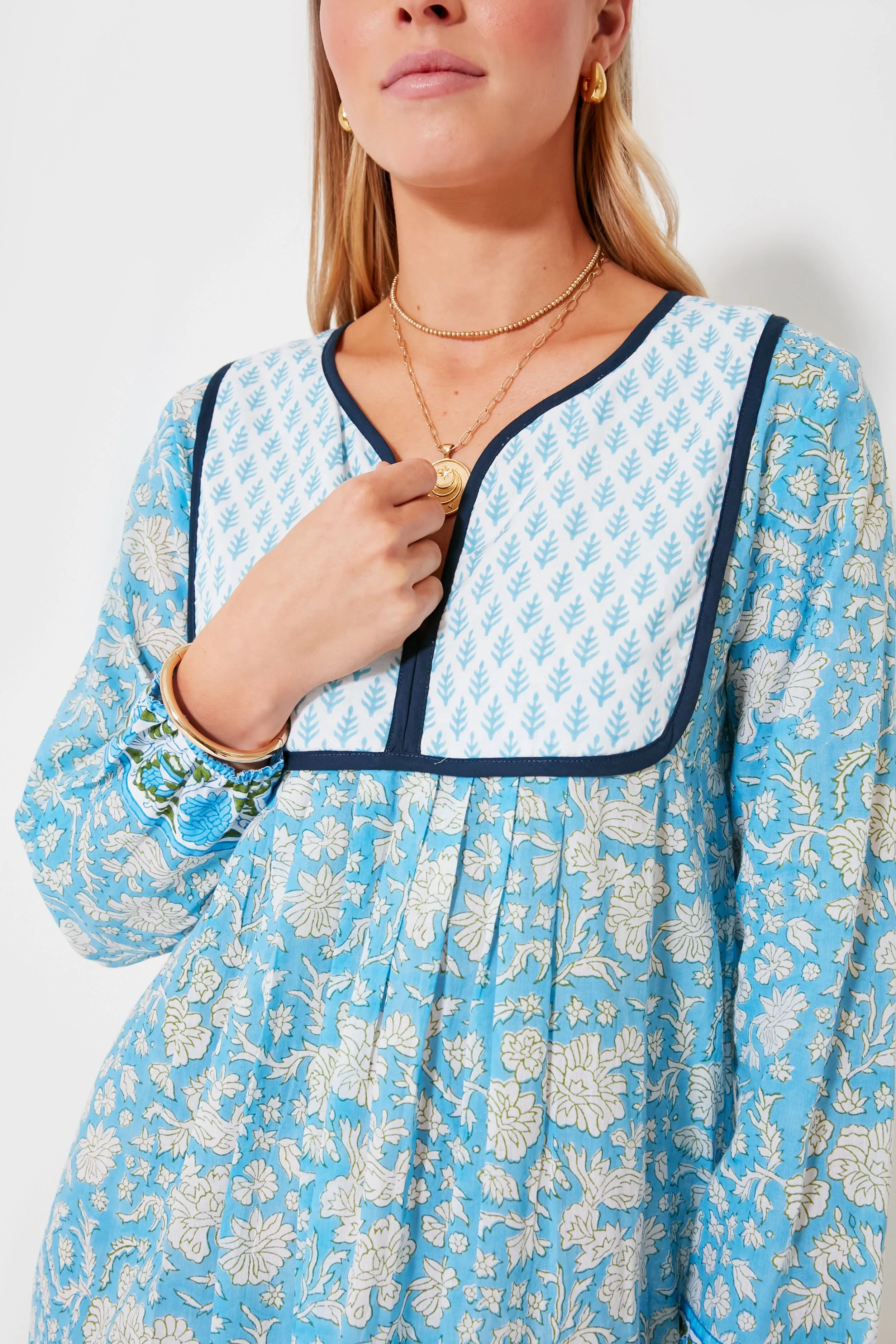 China Blue Nila Print Jaipur Dress sold by Tuckernuck product image thumbnail 5