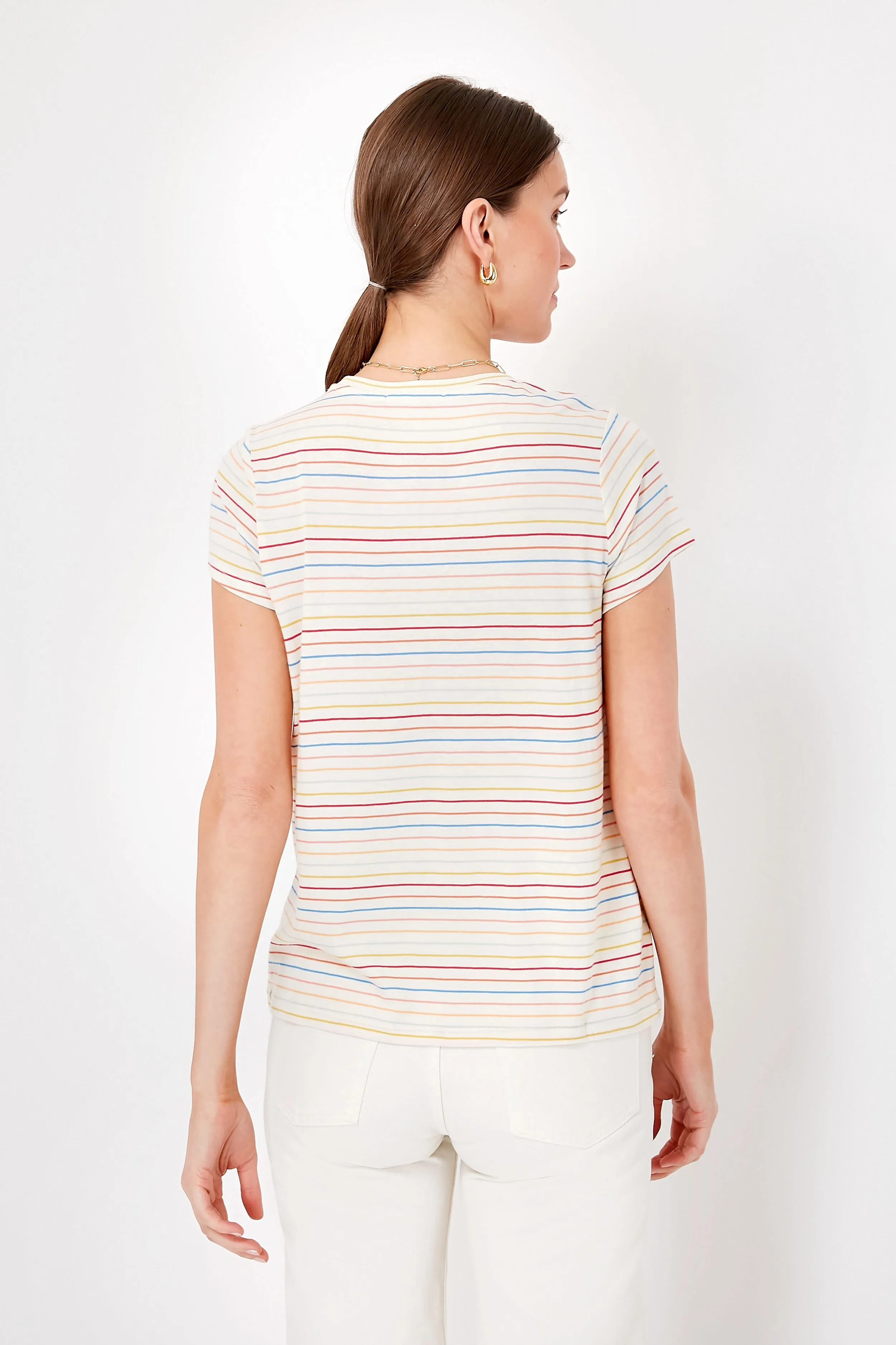 Rainbow Stripe Short Sleeve Swing Crew Tee sold by Tuckernuck product image thumbnail 4