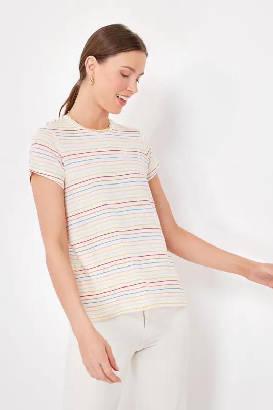 Rainbow Stripe Short Sleeve Swing Crew Tee sold by Tuckernuck