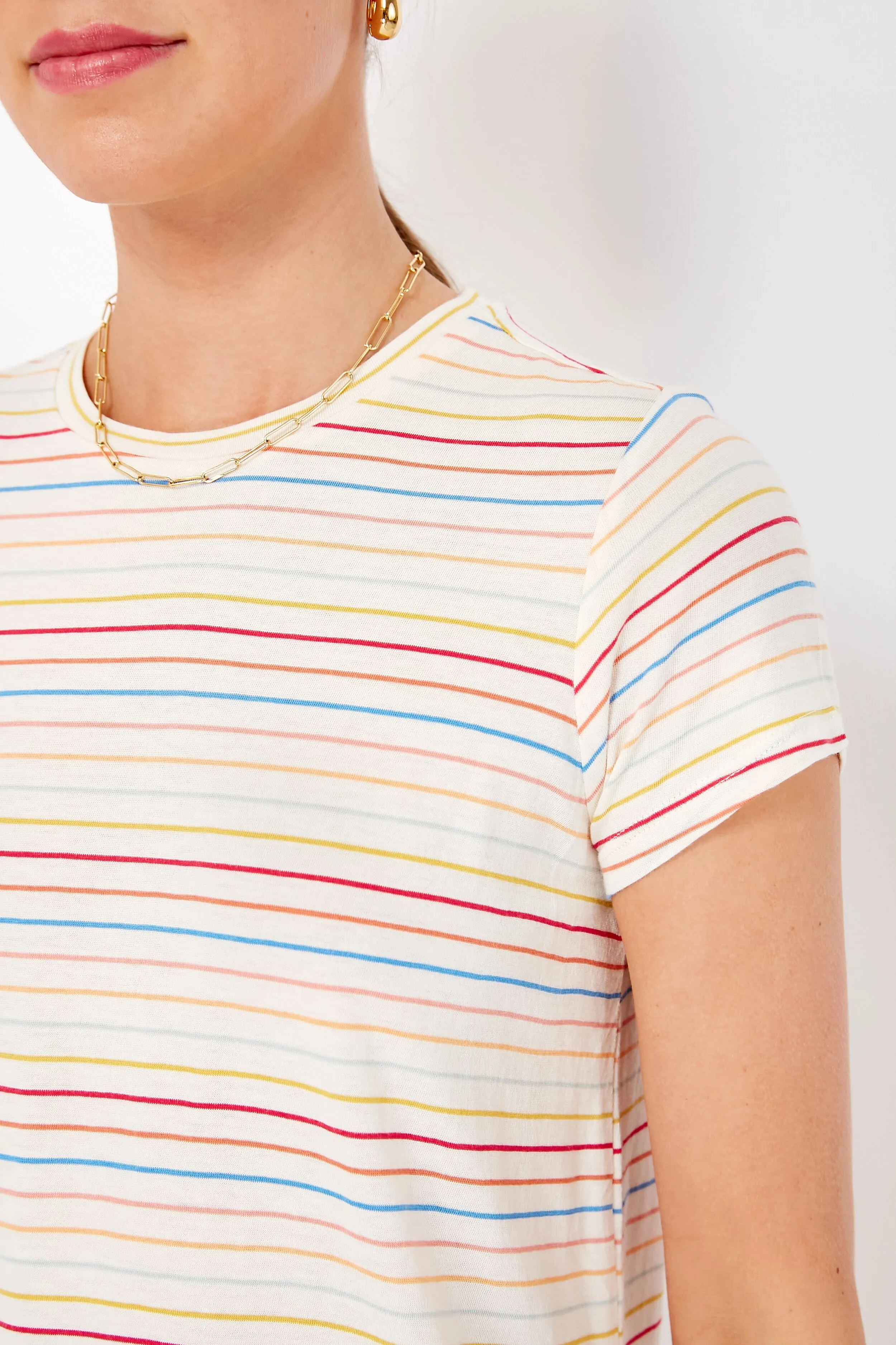 Rainbow Stripe Short Sleeve Swing Crew Tee sold by Tuckernuck product image thumbnail 5