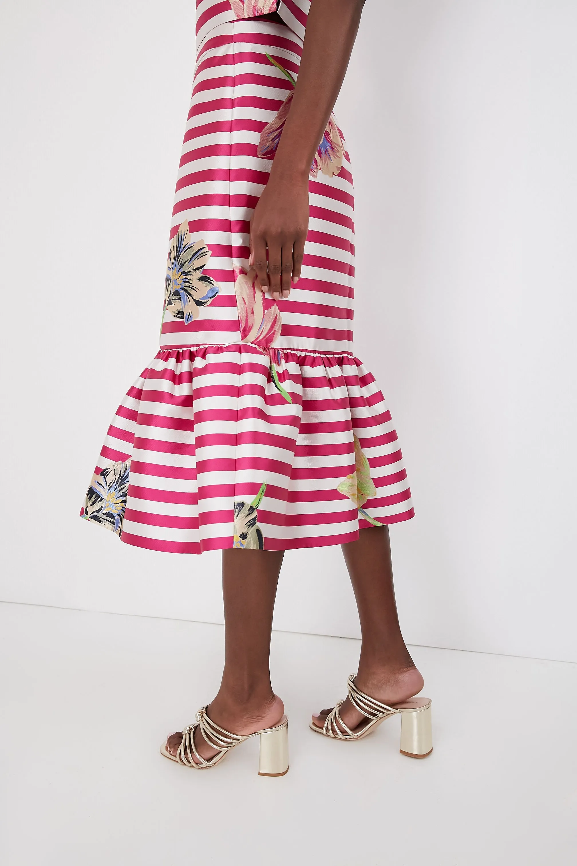 Rosa Plum Tulip Stripe Midi Skirt sold by Tuckernuck product image thumbnail 3