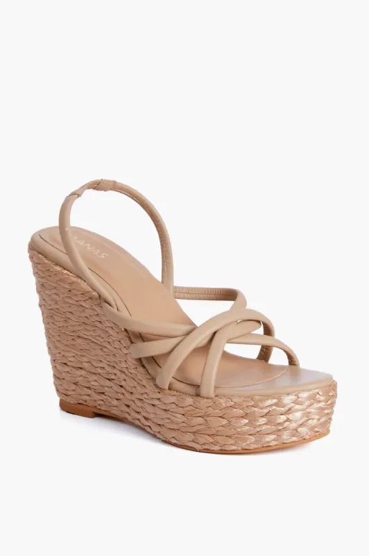 Sand Margaritas Raffia Strappy Wedge Sandals sold by Tuckernuck