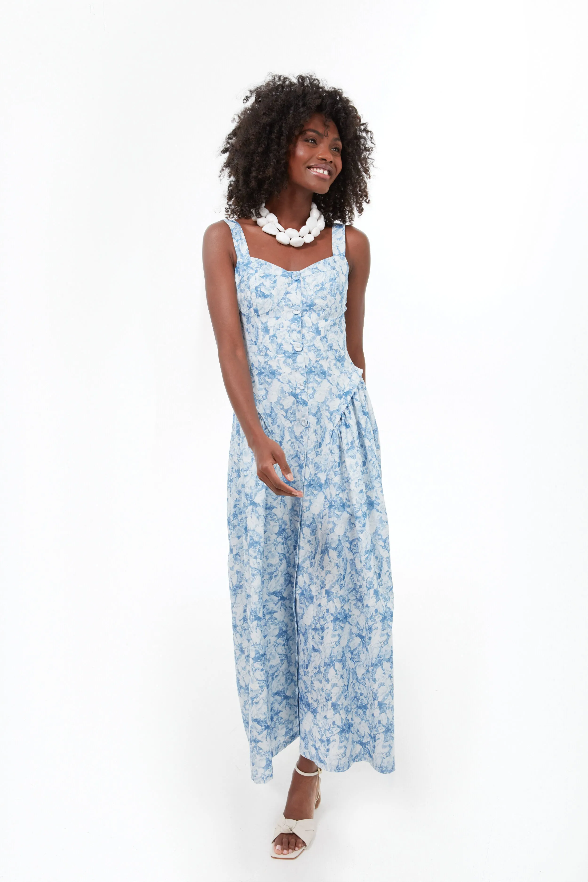 Blue Abstract Floral Rosemary Midi Dress sold by Tuckernuck product image thumbnail 3