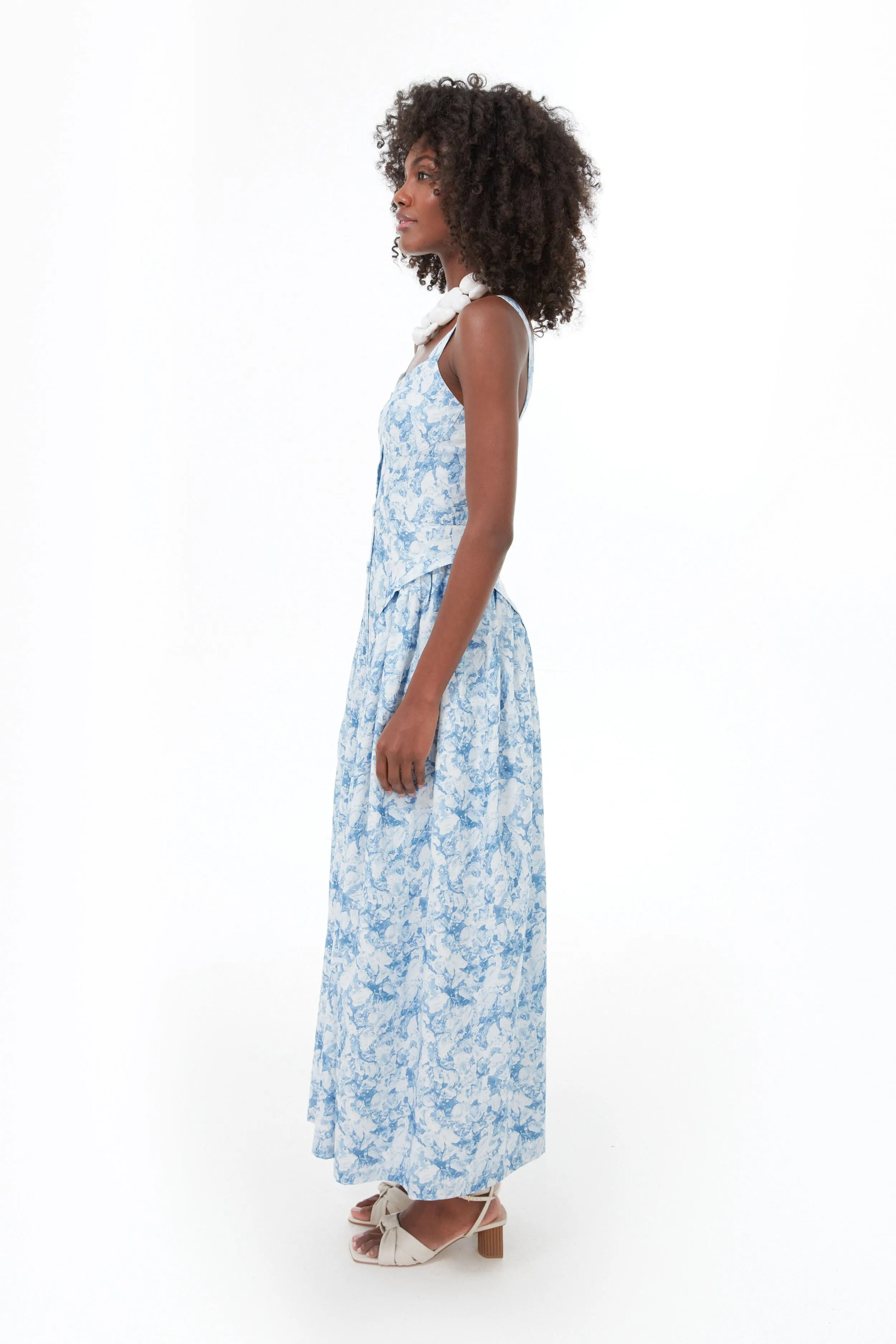 Blue Abstract Floral Rosemary Midi Dress sold by Tuckernuck product image thumbnail 4
