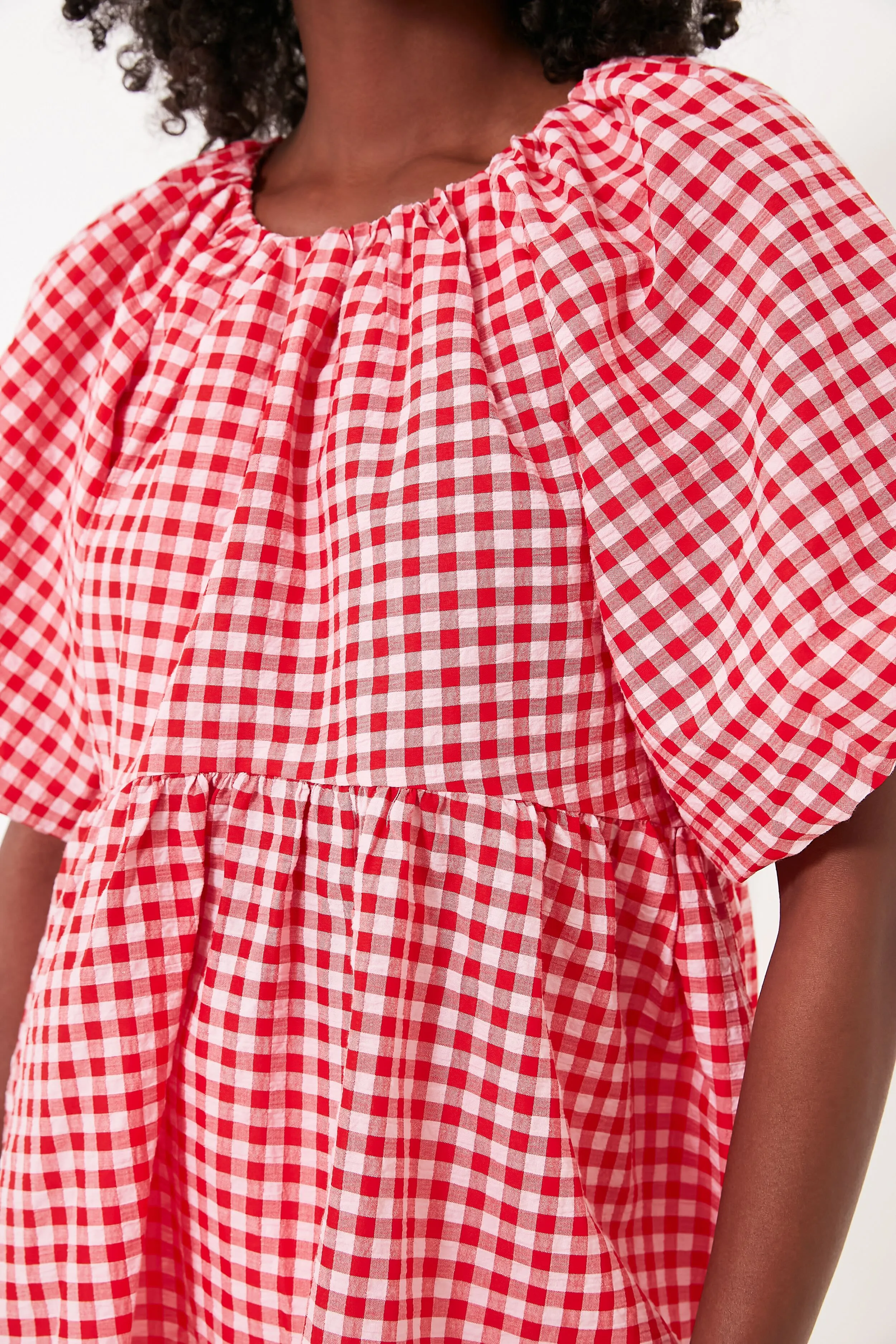 Pink and Red Gingham Hadley Blouse sold by Tuckernuck product image thumbnail 5