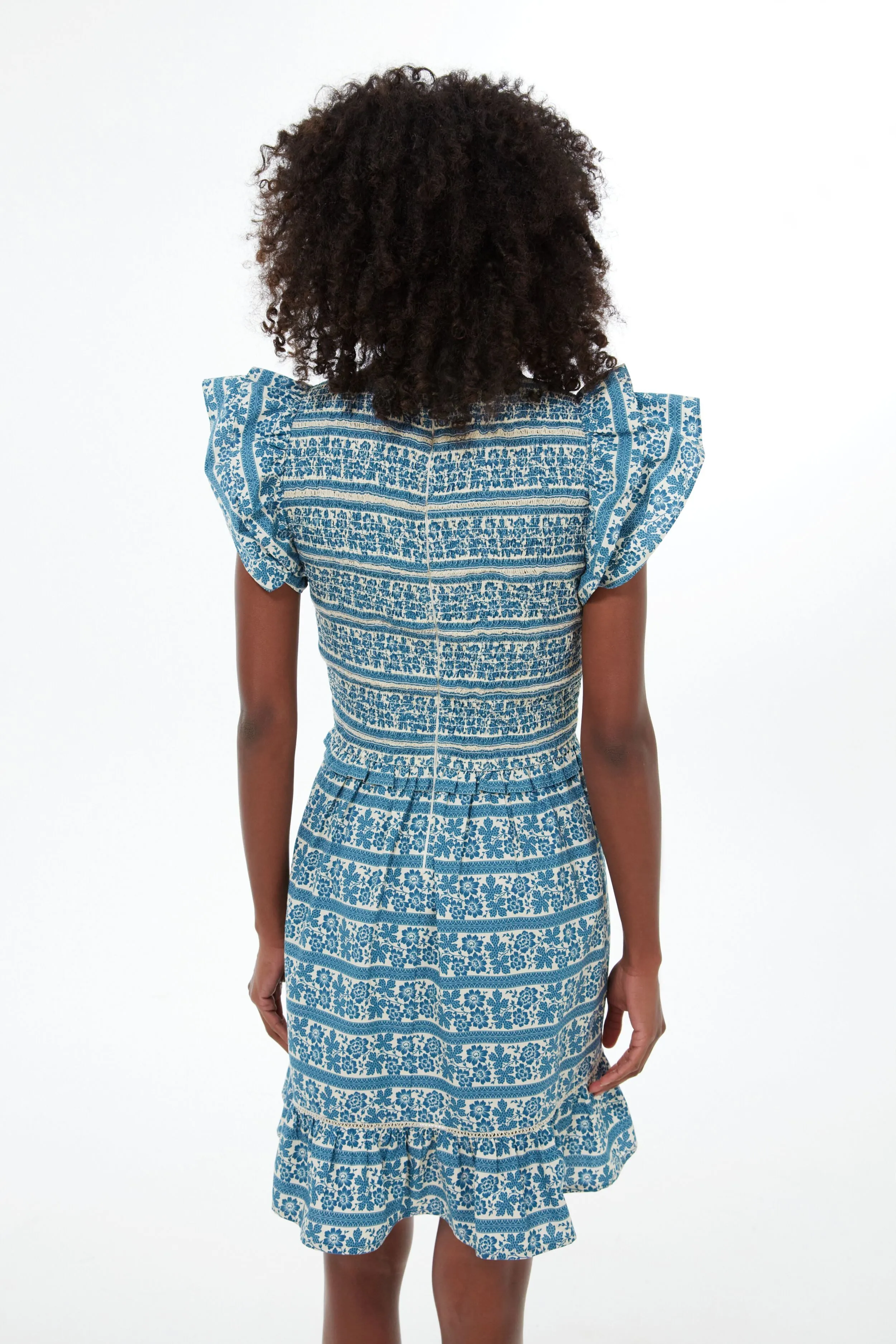 Exclusive Multi Arlo Print Flutter Sleeve Smocked Mini Dress sold by Tuckernuck product image thumbnail 4