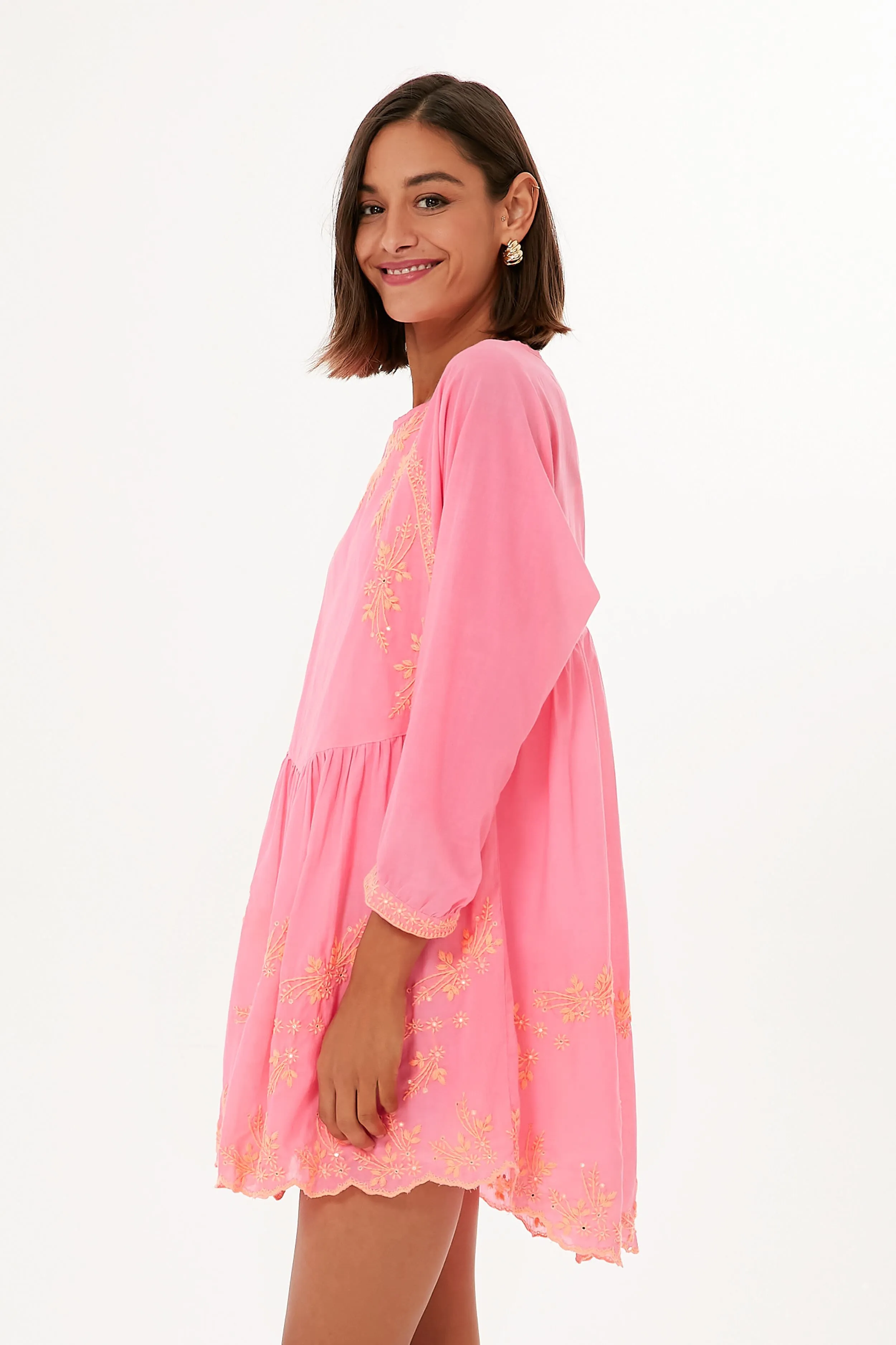 Sugar Pink and Neon Peach Batwing Dress sold by Tuckernuck product image thumbnail 3