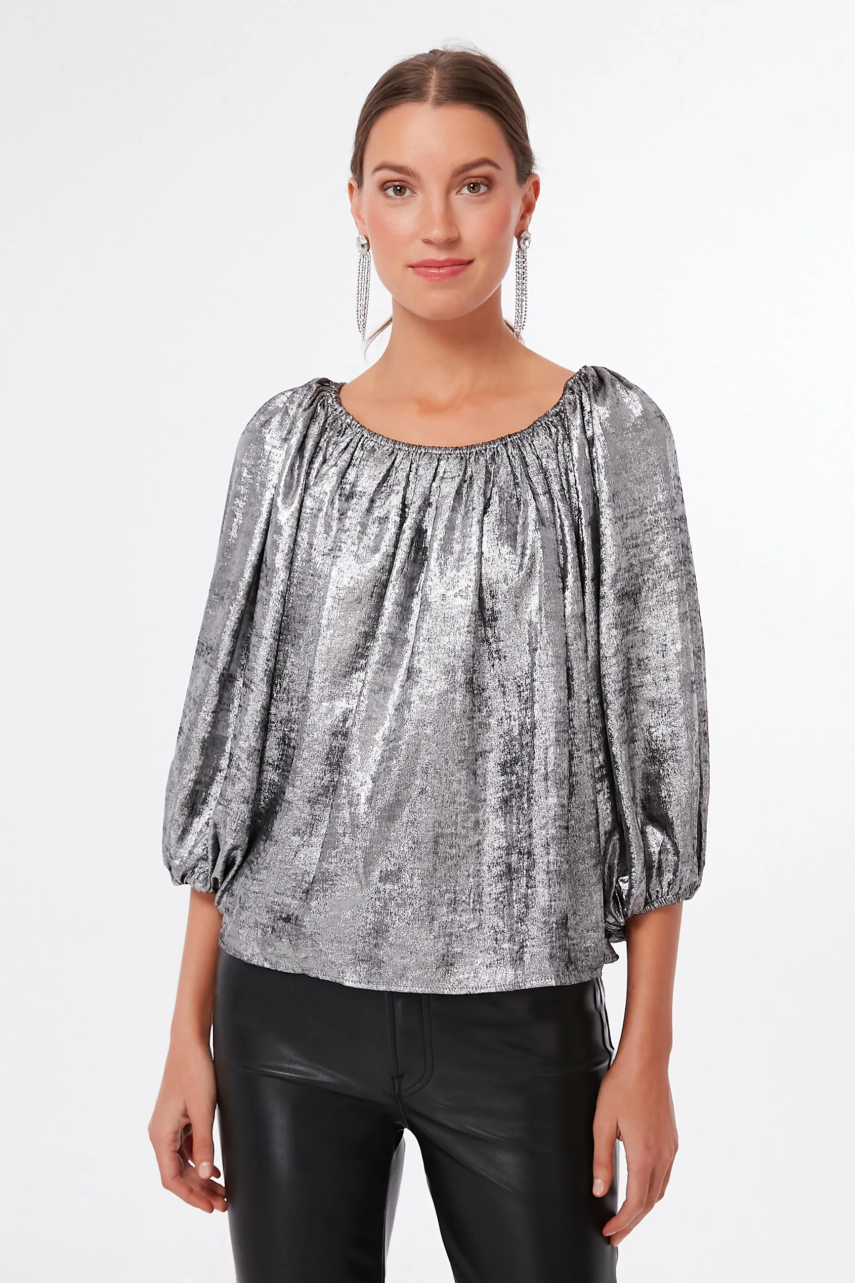 Silver Palmette Top sold by Tuckernuck