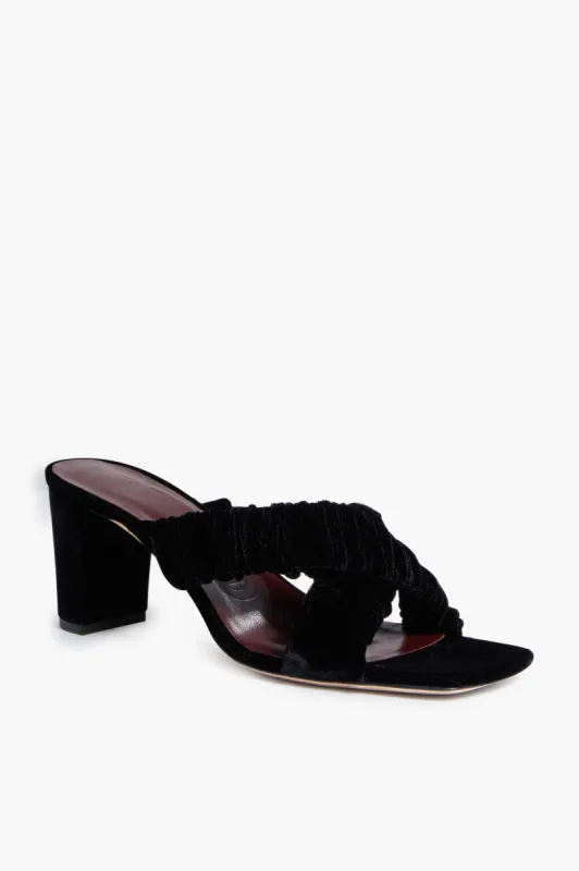 Black Criss Cross Velvet Heels sold by Tuckernuck