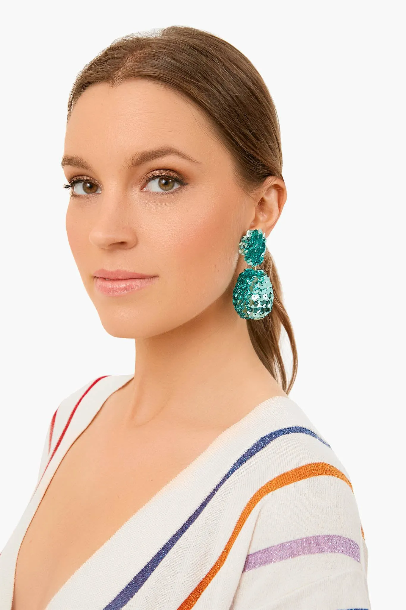 Turquoise Sequin Sandra Earrings sold by Tuckernuck product image thumbnail 2
