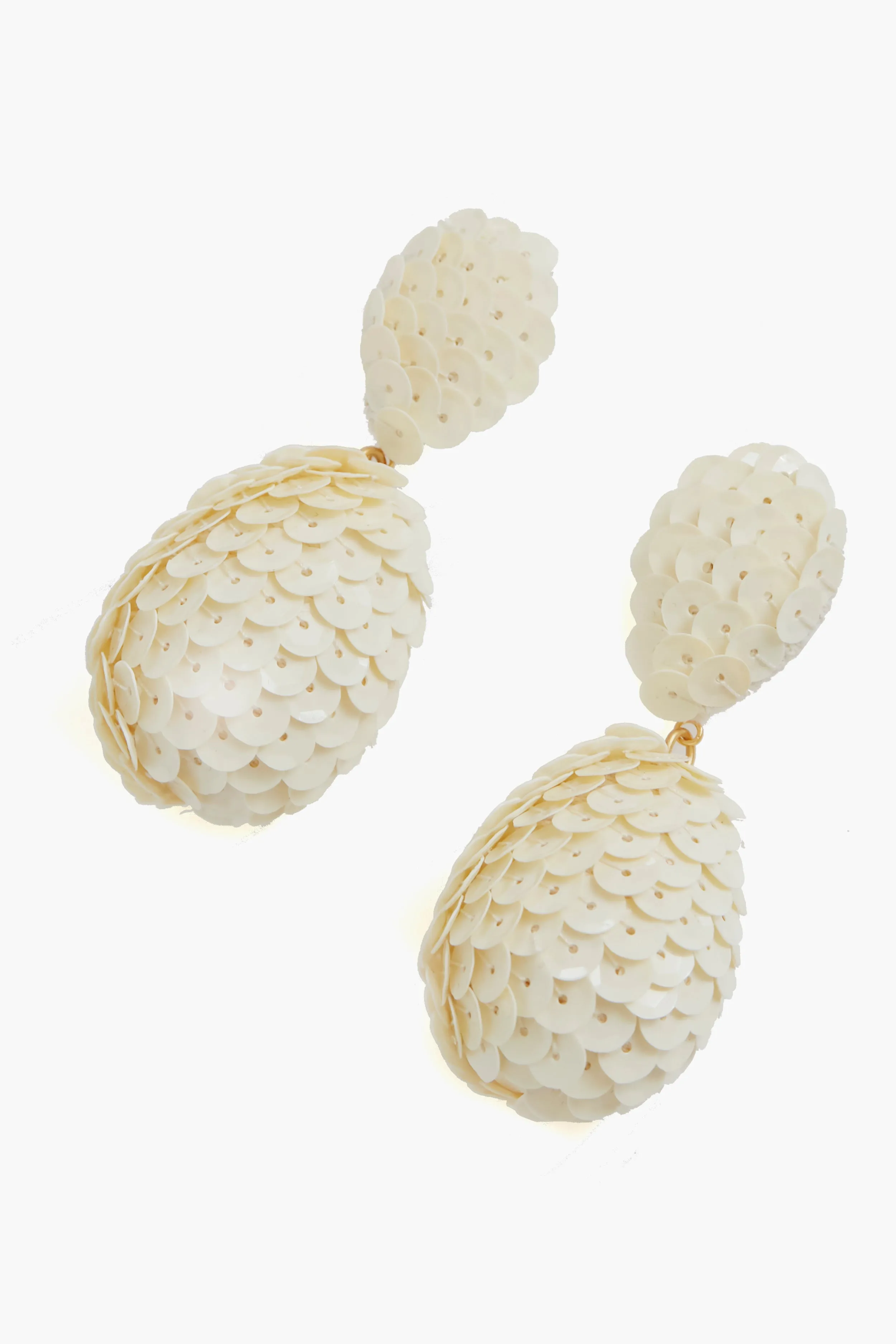Cream Sequin Sandra Earrings sold by Tuckernuck