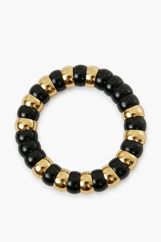 Black and Gold Beaded Bradley Bracelet sold by Tuckernuck