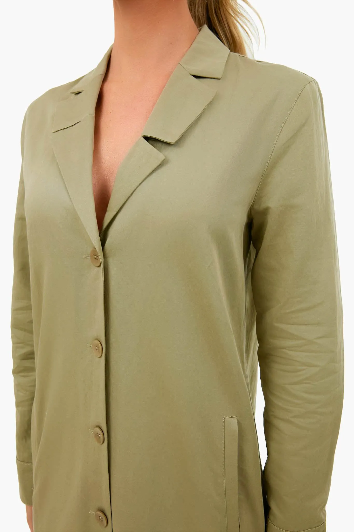 Dark Clay Cotton Linen Sateen Shirtdress sold by Tuckernuck product image thumbnail 5