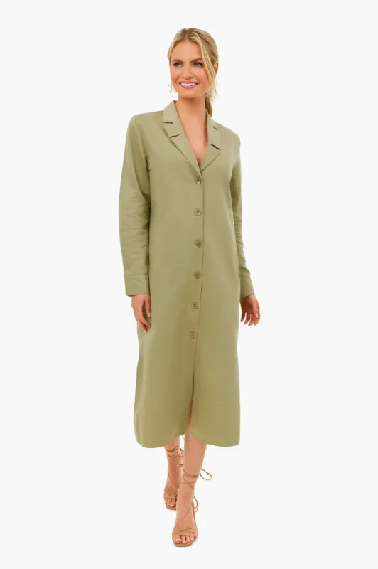 Dark Clay Cotton Linen Sateen Shirtdress sold by Tuckernuck