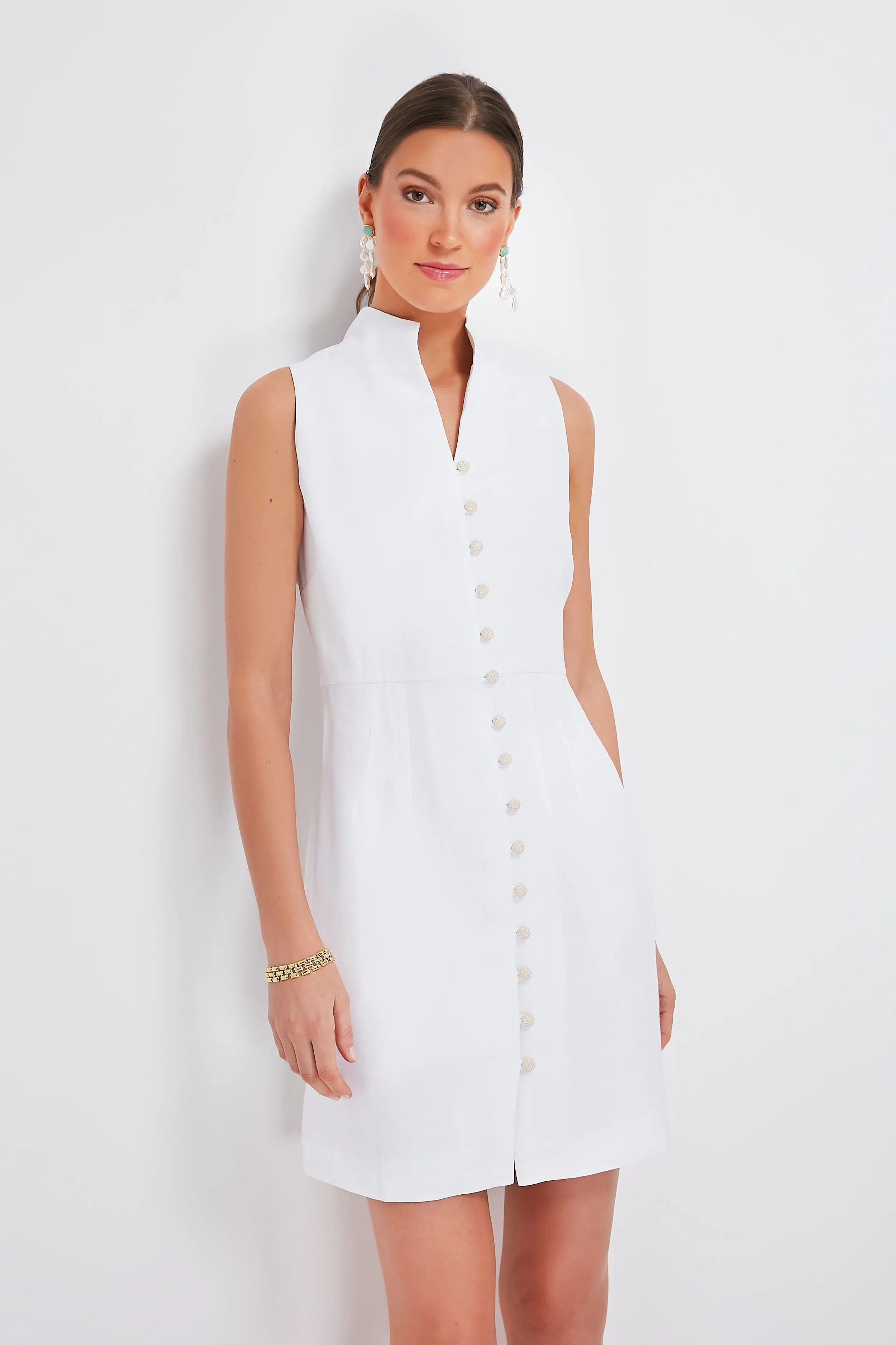 White Leighton Mini Dress sold by Tuckernuck