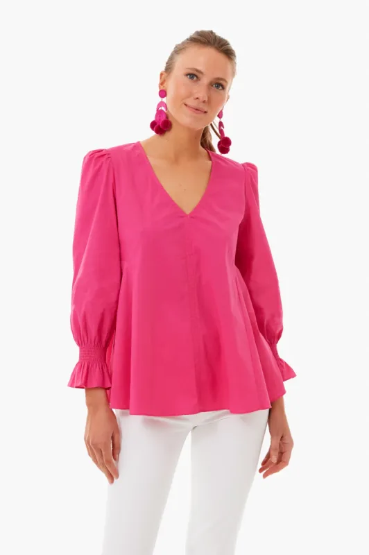 Hot Pink Easton Blouse sold by Tuckernuck
