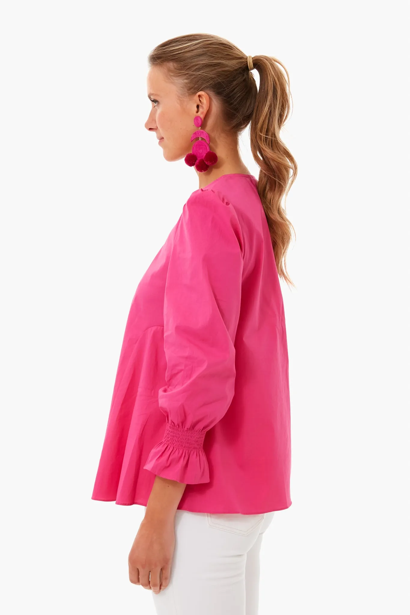 Hot Pink Easton Blouse sold by Tuckernuck product image thumbnail 3