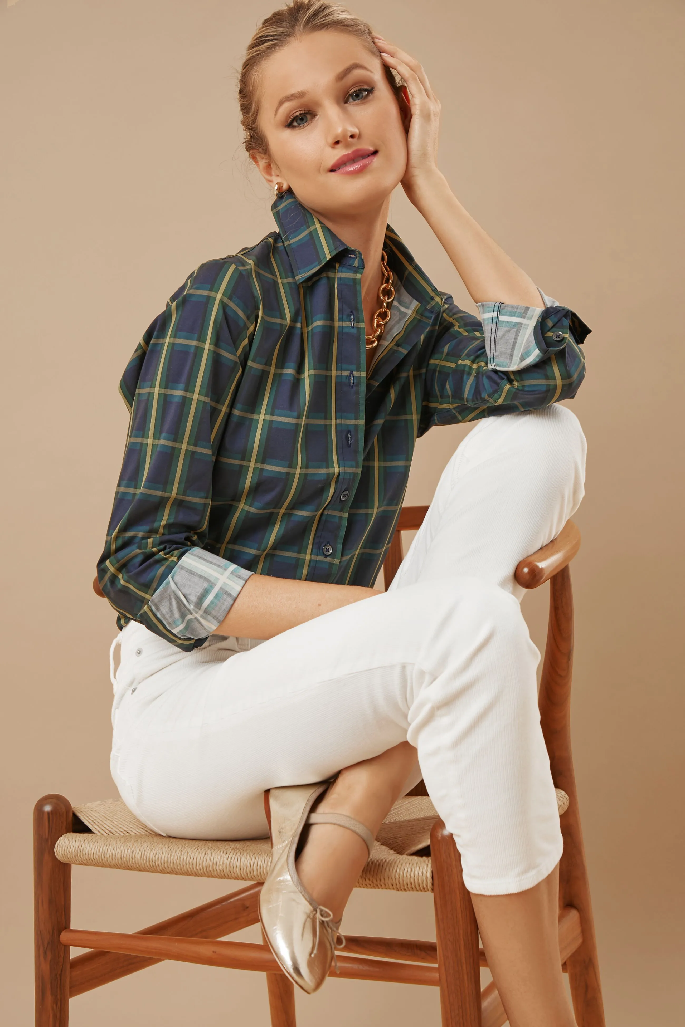 Navy Tartan Plaid Icon Shirt sold by Tuckernuck product image thumbnail 3