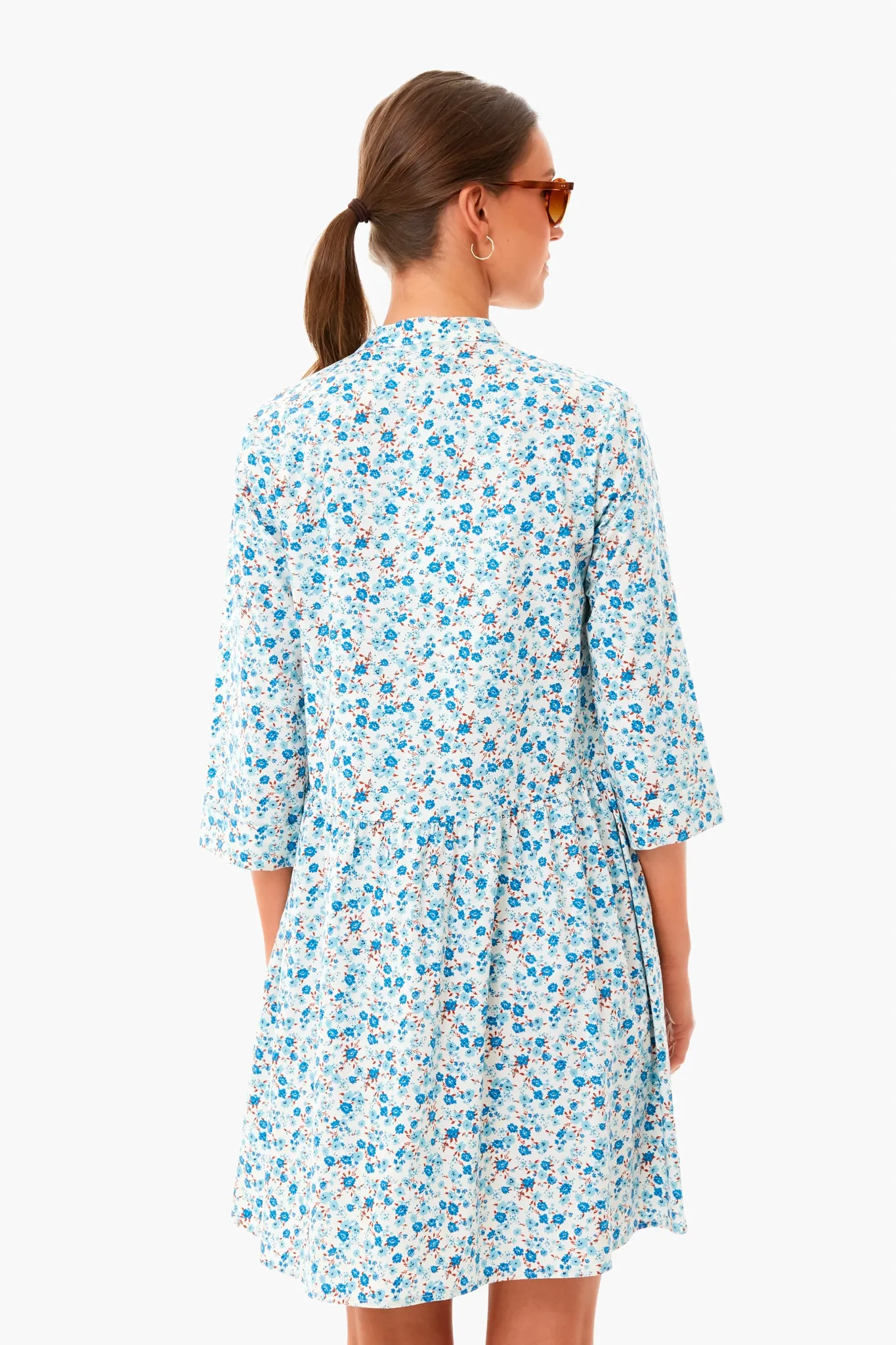 Calico Floral Royal Shirt Dress sold by Tuckernuck product image thumbnail 4