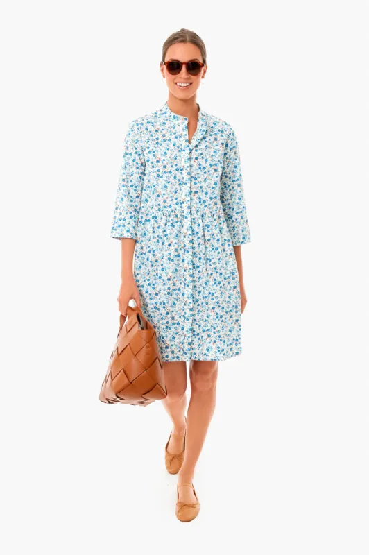 Calico Floral Royal Shirt Dress sold by Tuckernuck