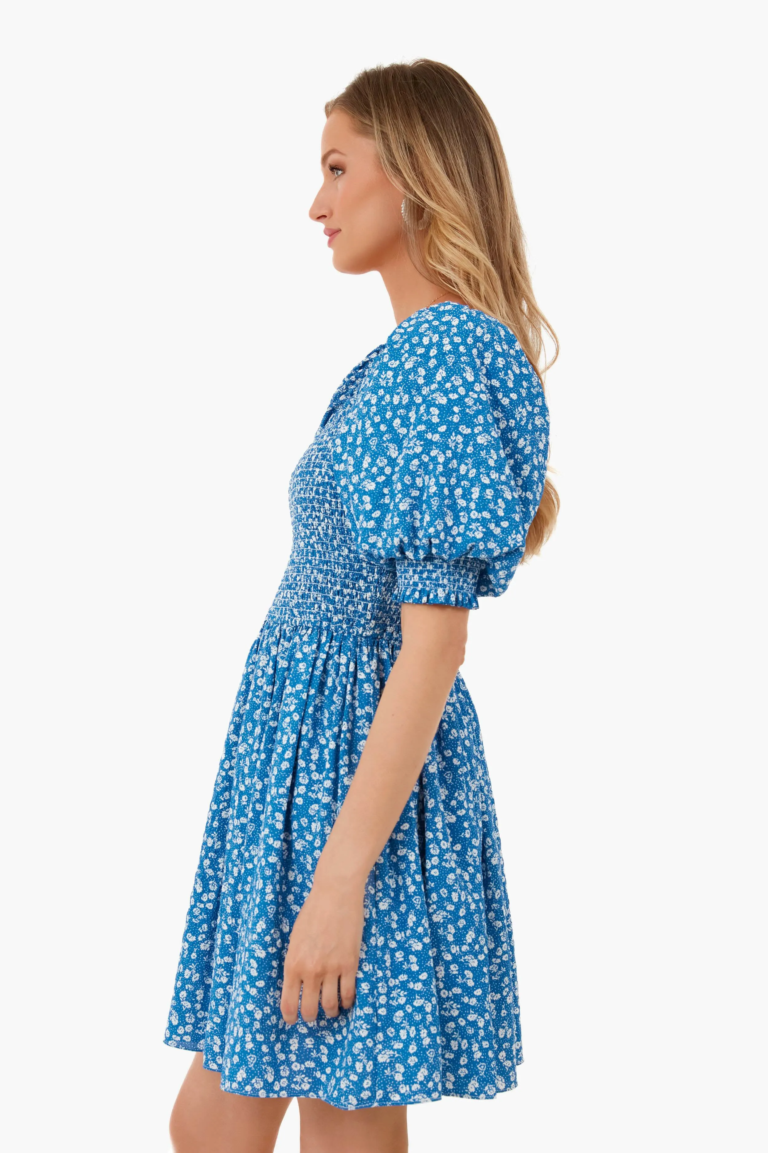 Blue Ditsy Floral Pai Mini Dress sold by Tuckernuck product image thumbnail 3