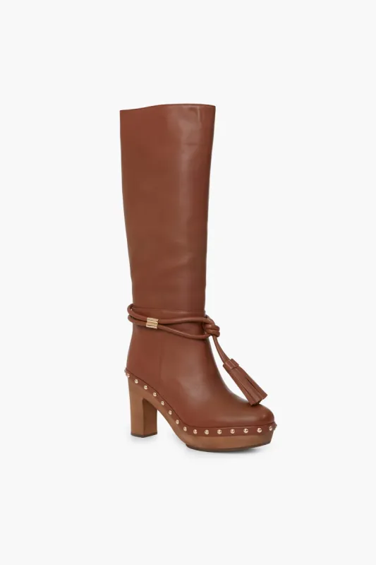 Cognac Elin Tassel Boots sold by Tuckernuck