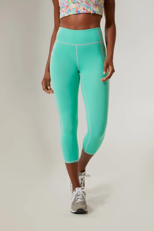 Cool Mint High Rise Flex Compression Crop sold by Tuckernuck