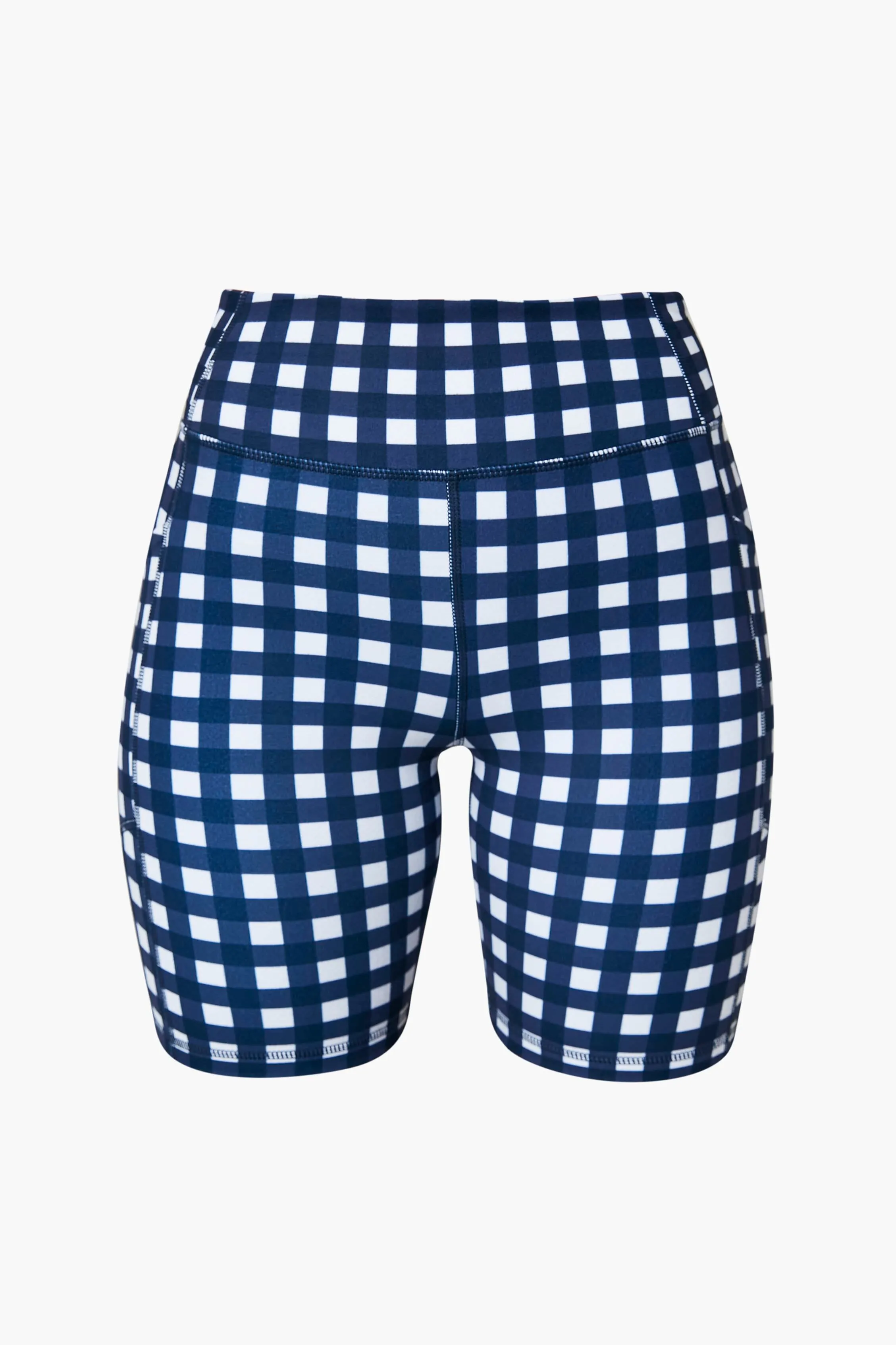 Navy Trellis Gingham 7 Inch Ava Bike Short sold by Tuckernuck product image thumbnail 5