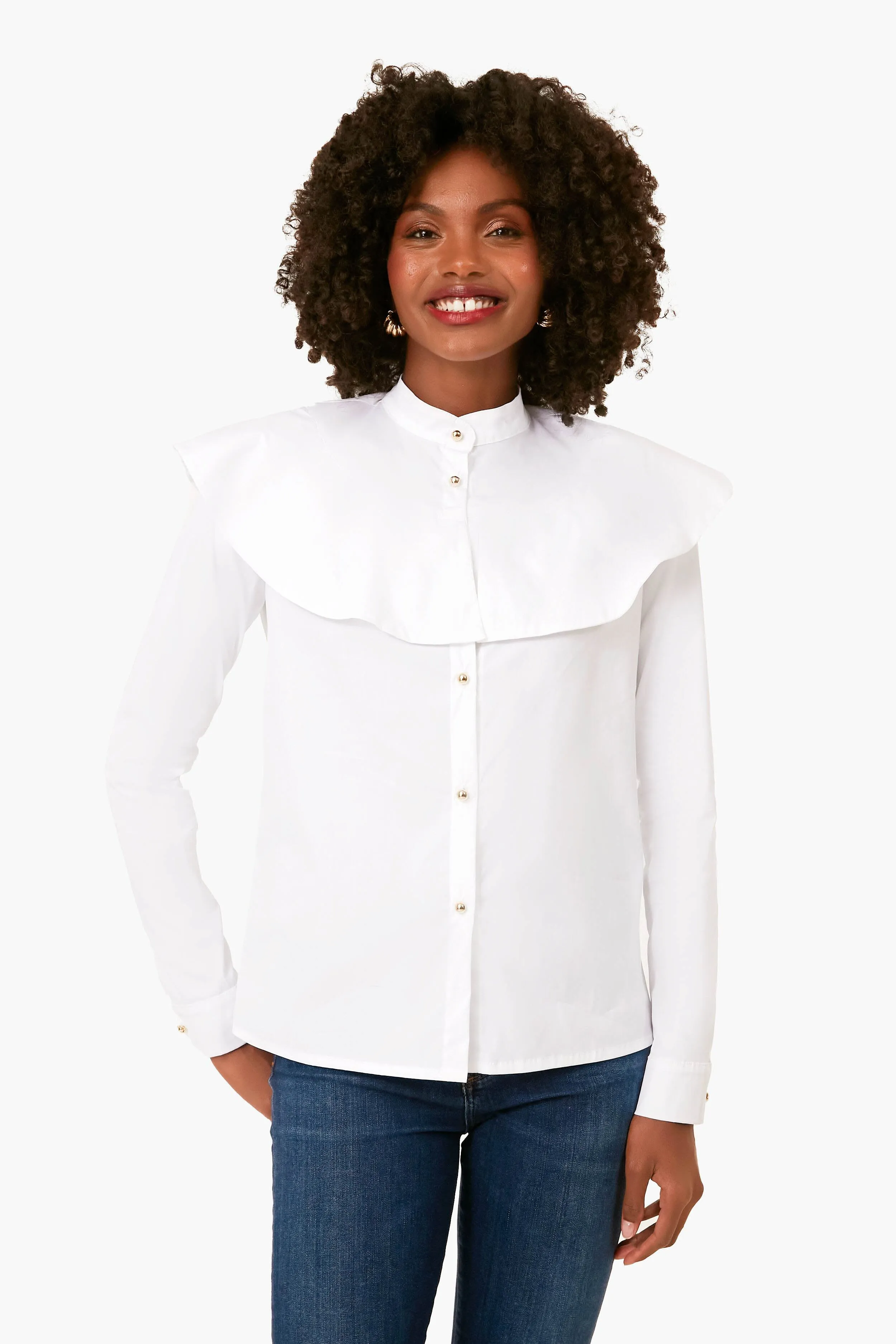 White Mia Blouse sold by Tuckernuck