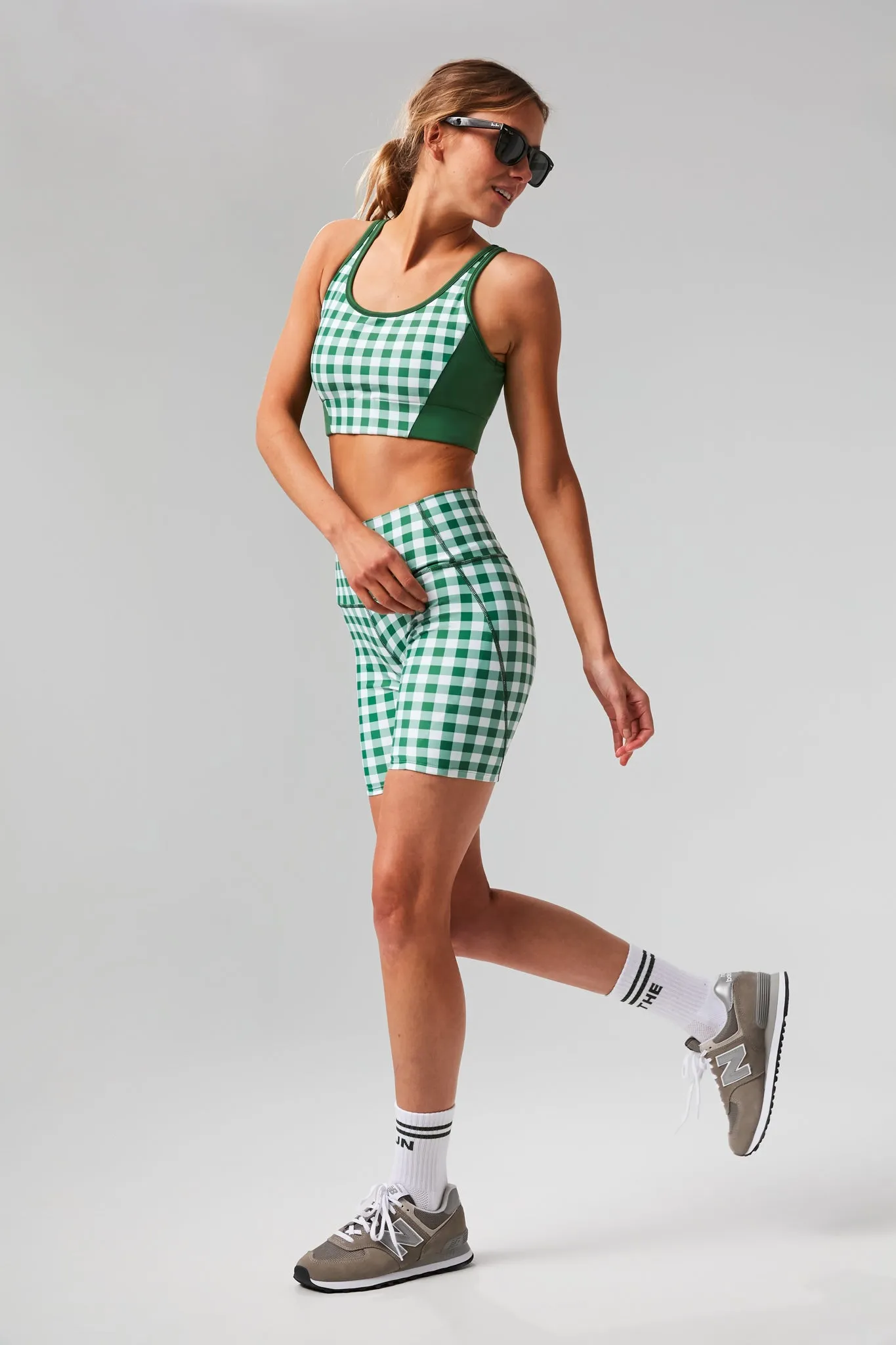 Green Trellis Gingham Jean Sports Bra sold by Tuckernuck product image thumbnail 2