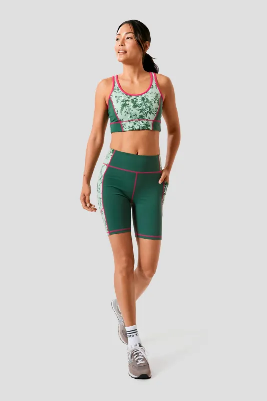 Green Bouquet Jean Sports Bra sold by Tuckernuck