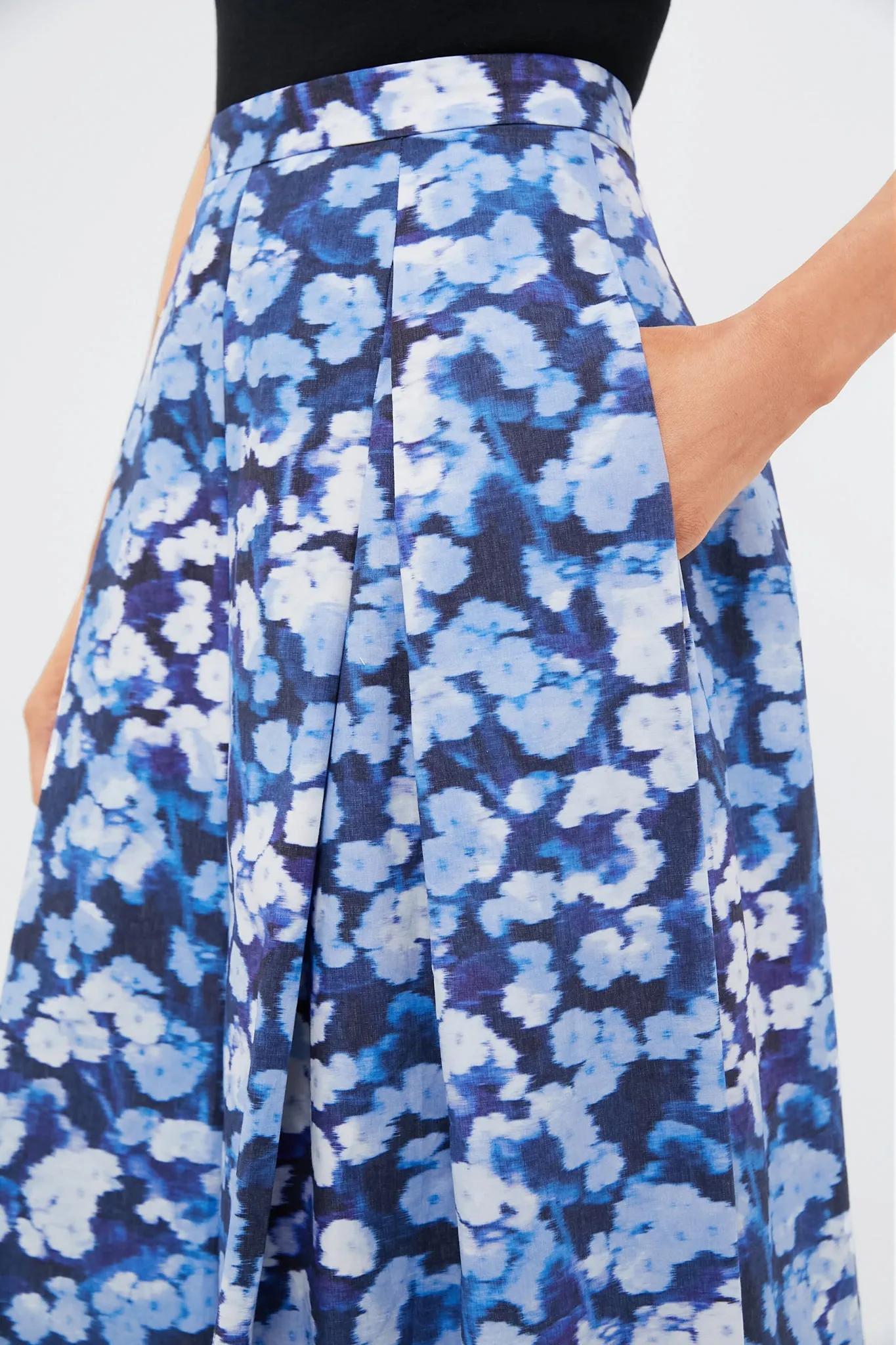 Havelock Blossom Indigo Pleated Midi Skirt sold by Tuckernuck product image thumbnail 5