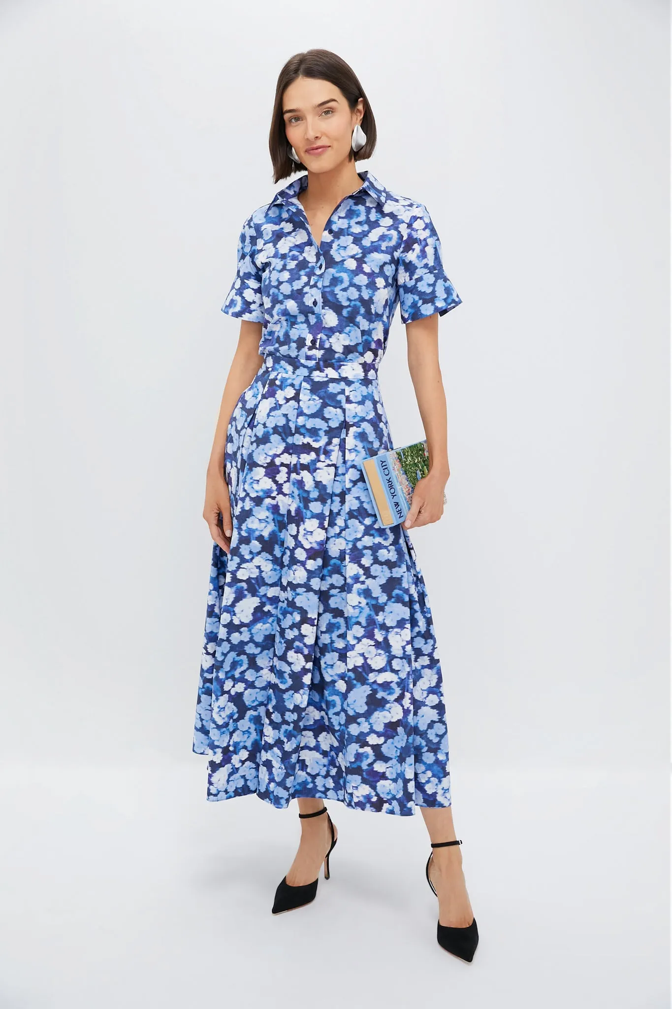 Havelock Blossom Indigo Pleated Midi Skirt sold by Tuckernuck product image thumbnail 2