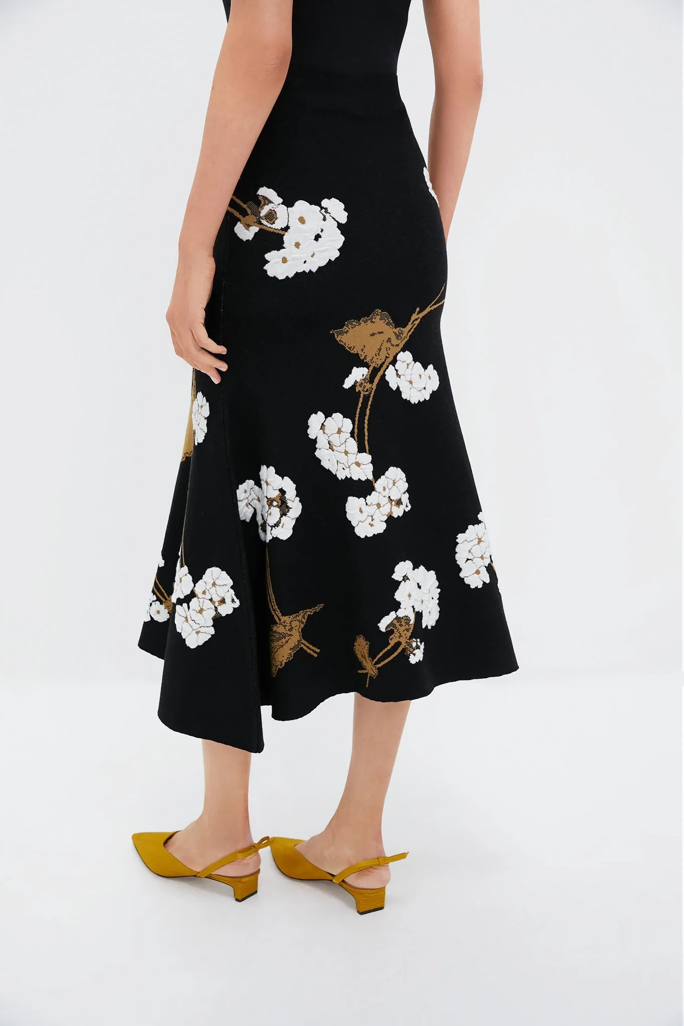 Elena Garden Black A-line Midi Knit Skirt sold by Tuckernuck product image thumbnail 4